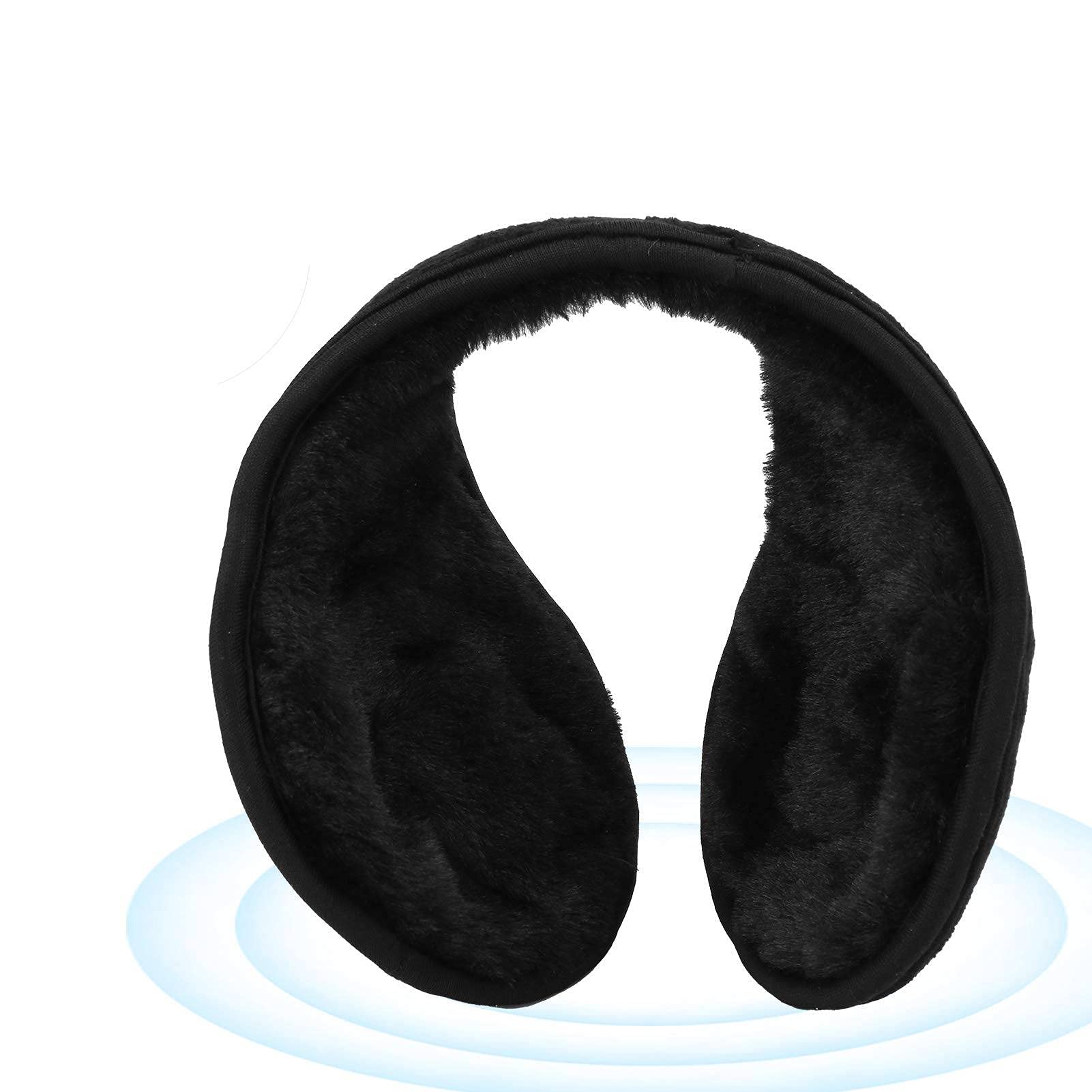 Bluetooth 5.0 Wireless Headphones Ear Warmers - Rechargeable Winter Earmuffs with Stereo Sound, Soft Skin-Friendly Fleece, Hands-Free Calling - Perfect for Skiing, Running & Outdoor Activities in Cold Weather