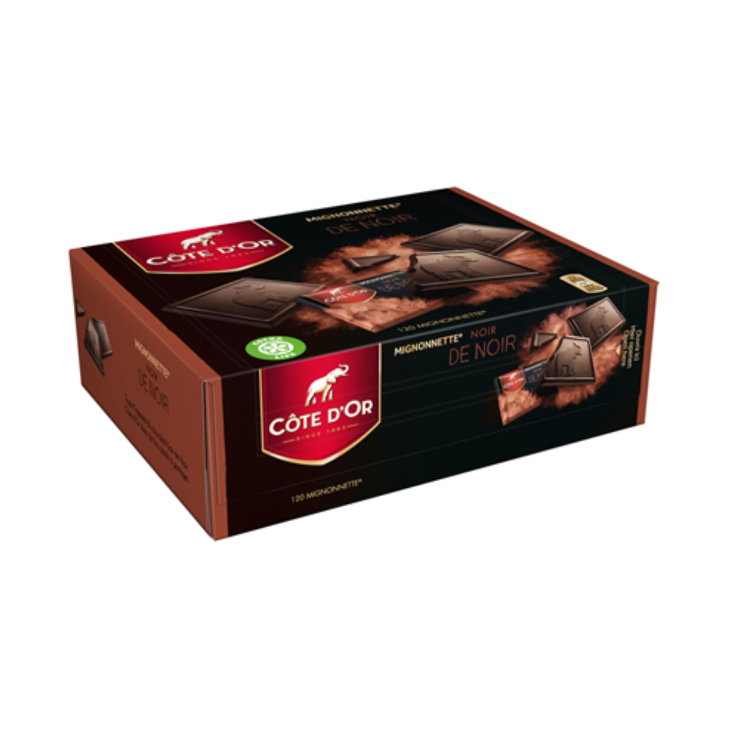 Côte D'Or Mignonettes Noir de Noir Dark Chocolate - 120 Pieces (1.2 kg) Box - Premium Belgian Chocolate Gifts for Holidays, Parties & Office Treats