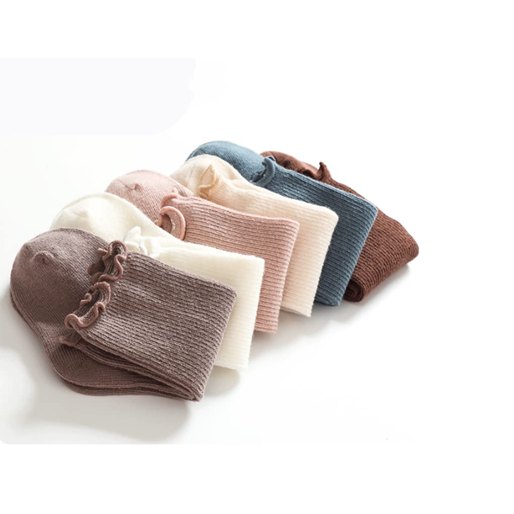 **Baby Girls Cotton Knee-High Socks – Soft & Warm Newborn Toddler Socks – Solid Color Infant Stockings for Everyday Wear & Playtime**