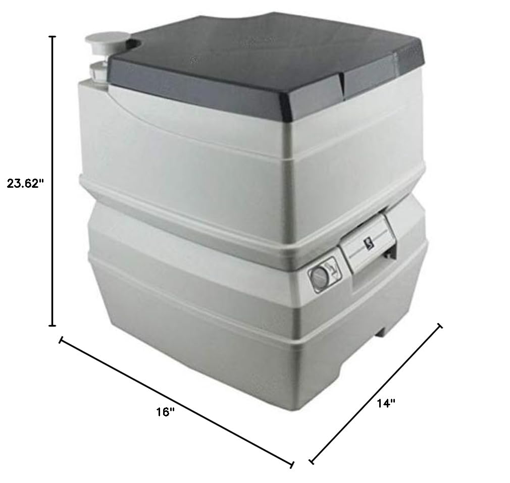 Tuff Stuff Overland TS-TOILET-5 5 Gallon Portable Camping Toilet with Removable Holding Tank - Ideal for RV, Boating, Hiking & Outdoor Adventures