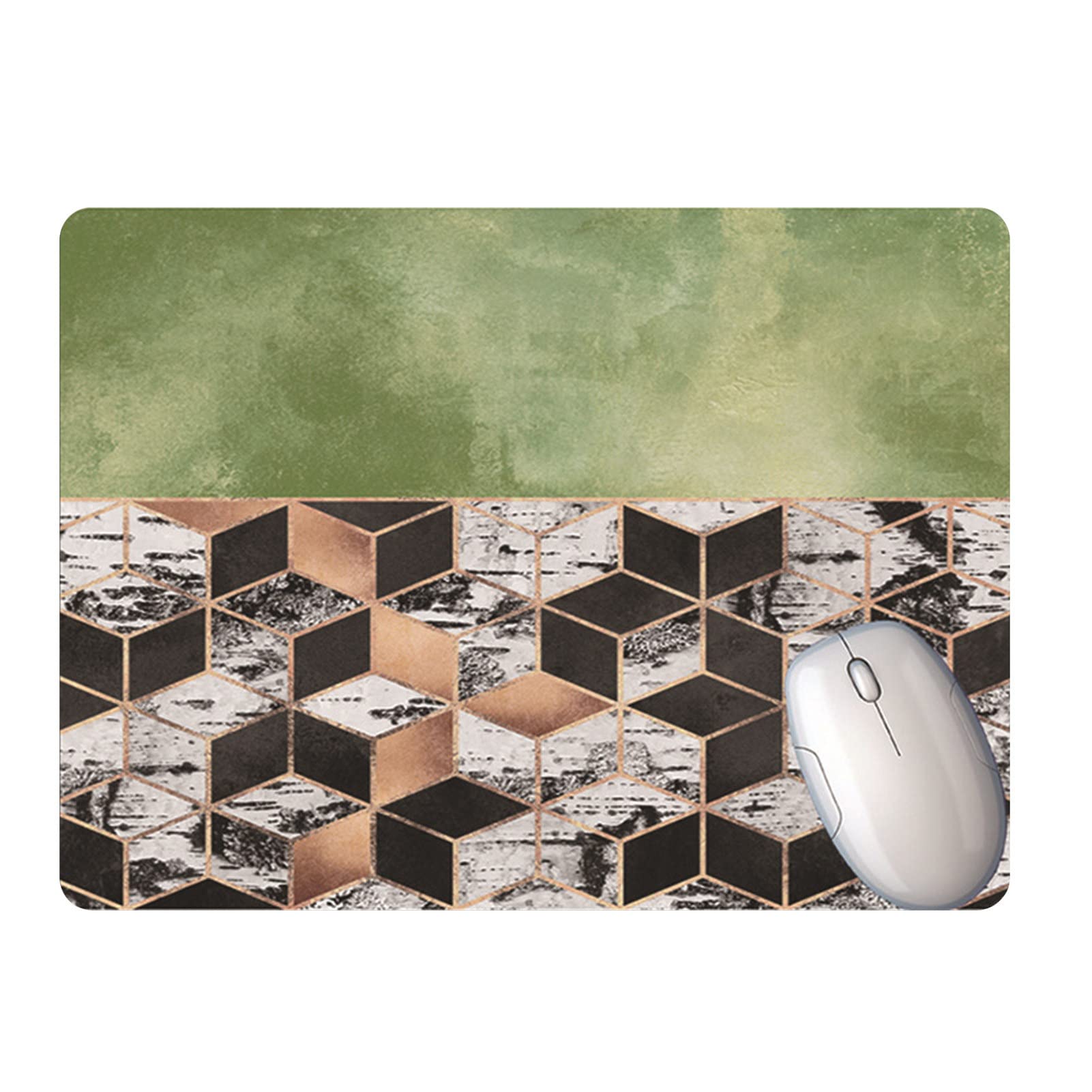 Ultra-Thin Anti-Slip Mouse Pad with Smooth Polygon Colorful Pattern - Ergonomic Keyboard Mouse Mat with Wrist Rest for Laptop & PC Gaming, Office Work & Home Use - 3 Size Options
