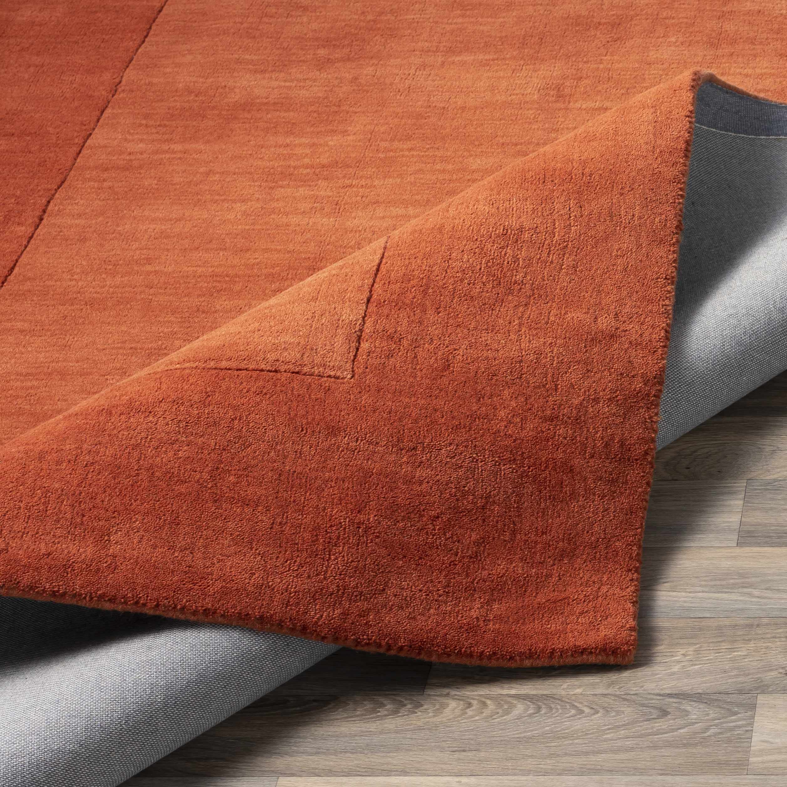 Hauteloom Lowmansville Wool Area Rug for Living Room & Bedroom - Solid Red with Border - 2' x 3' - Soft & Durable - Perfect for Cozy Home Decor