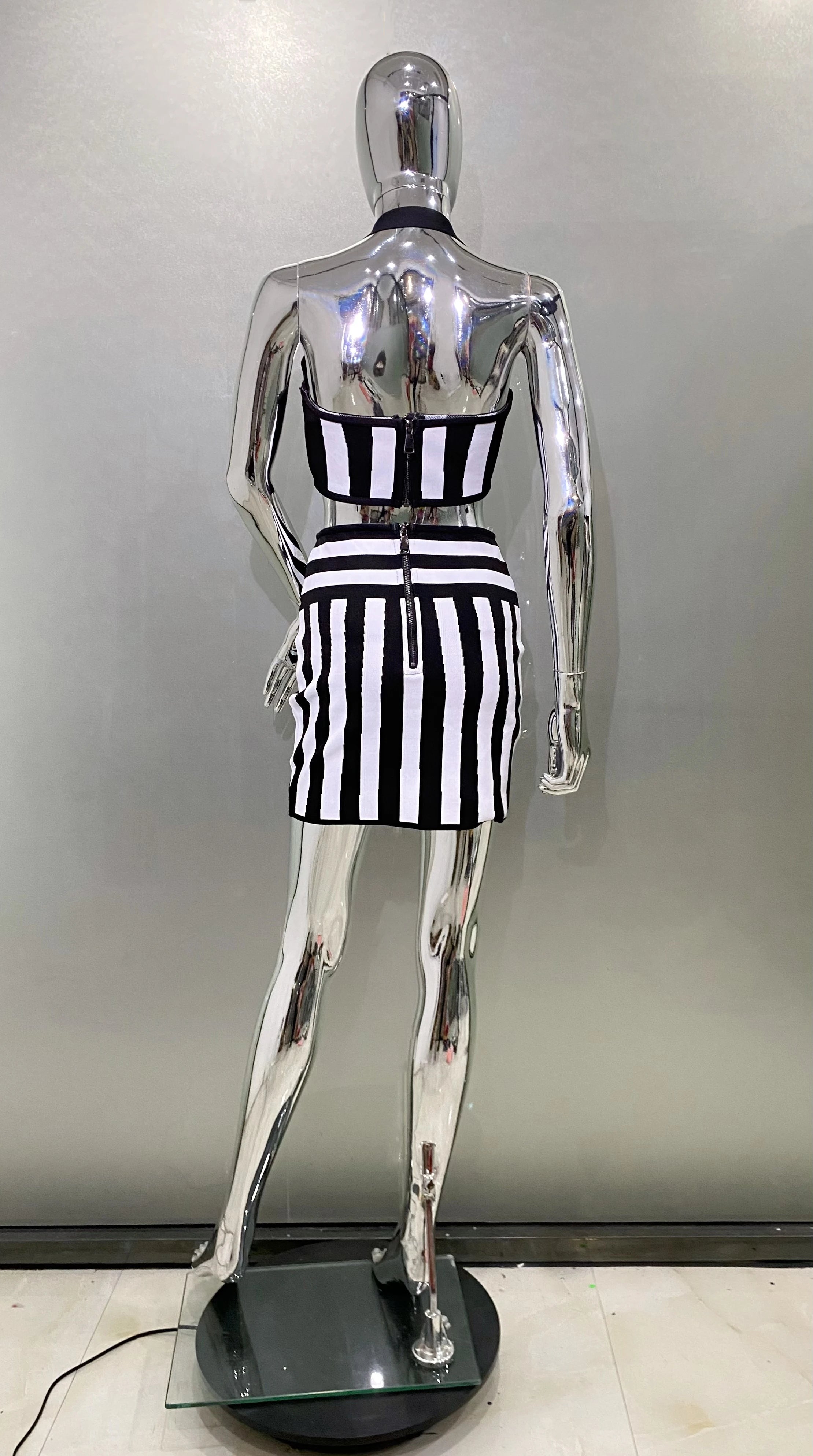 2024 New Sexy Women's Halter Off-Shoulder 2-Piece Bodycon Mini Bandage Dress - Nightclub Party, Birthday Celebration, Summer Outfit, Clubwear, Date Night Outfit