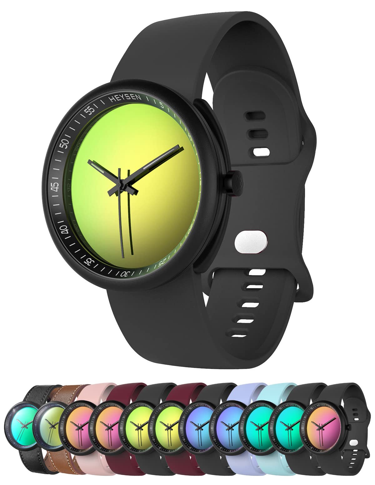 HEYSEN Japanese Quartz Movement Unisex Magic Mirror Watch - Luminous Hands, Waterproof, Fashion Sunglasses Style - Perfect for Casual Wear, Night Out, and Outdoor Activities