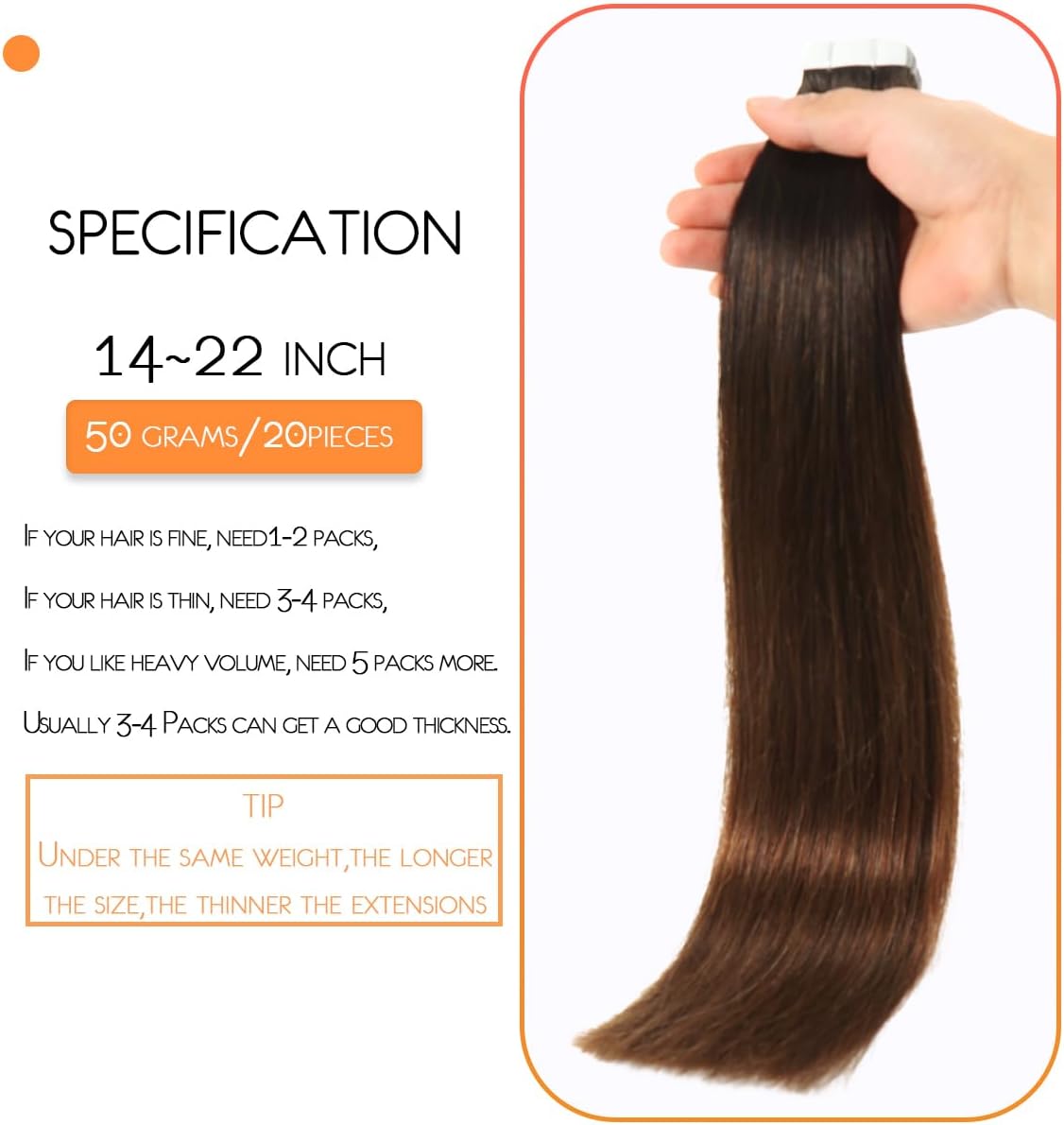 Seamless Skin Weft Tape for Human Hair Extensions - Invisible Hair Integration for Natural Look | Perfect for Daily Wear, Special Occasions & Styling