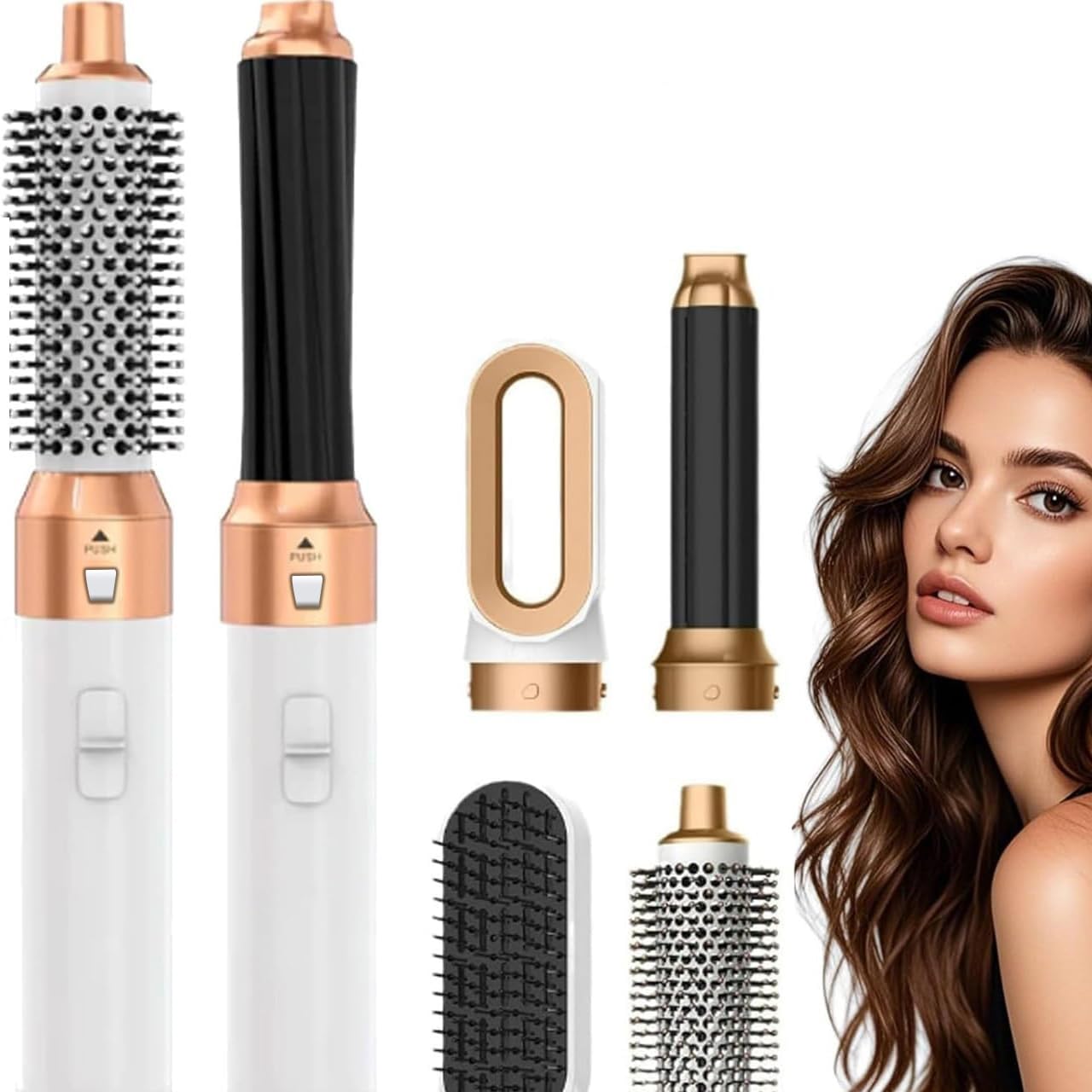 Magic Styler 4-in-1 Autowrap Airstyler | Professional Hair Styler, Curler & Straightener Brush | Round Brush Blow Dryer for Women | Fast Hairstyling Tool for Salon-Quality Results at Home (Gold) - Perfect for Daily Styling, Special Occasions & Travel