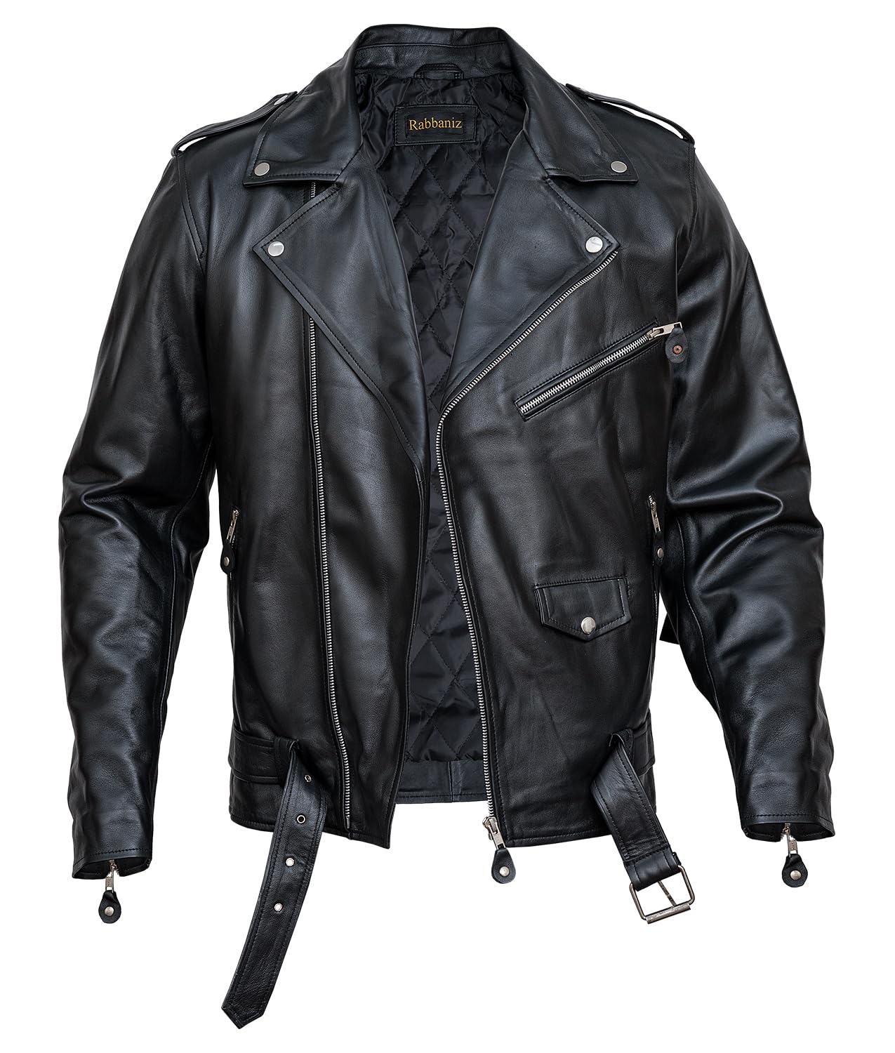 HIGOBO Men's Black Fringe Leather Jacket - Classic Biker Style Motorcycle Jacket for Men | Perfect for Riding, Parties & Casual Outfits