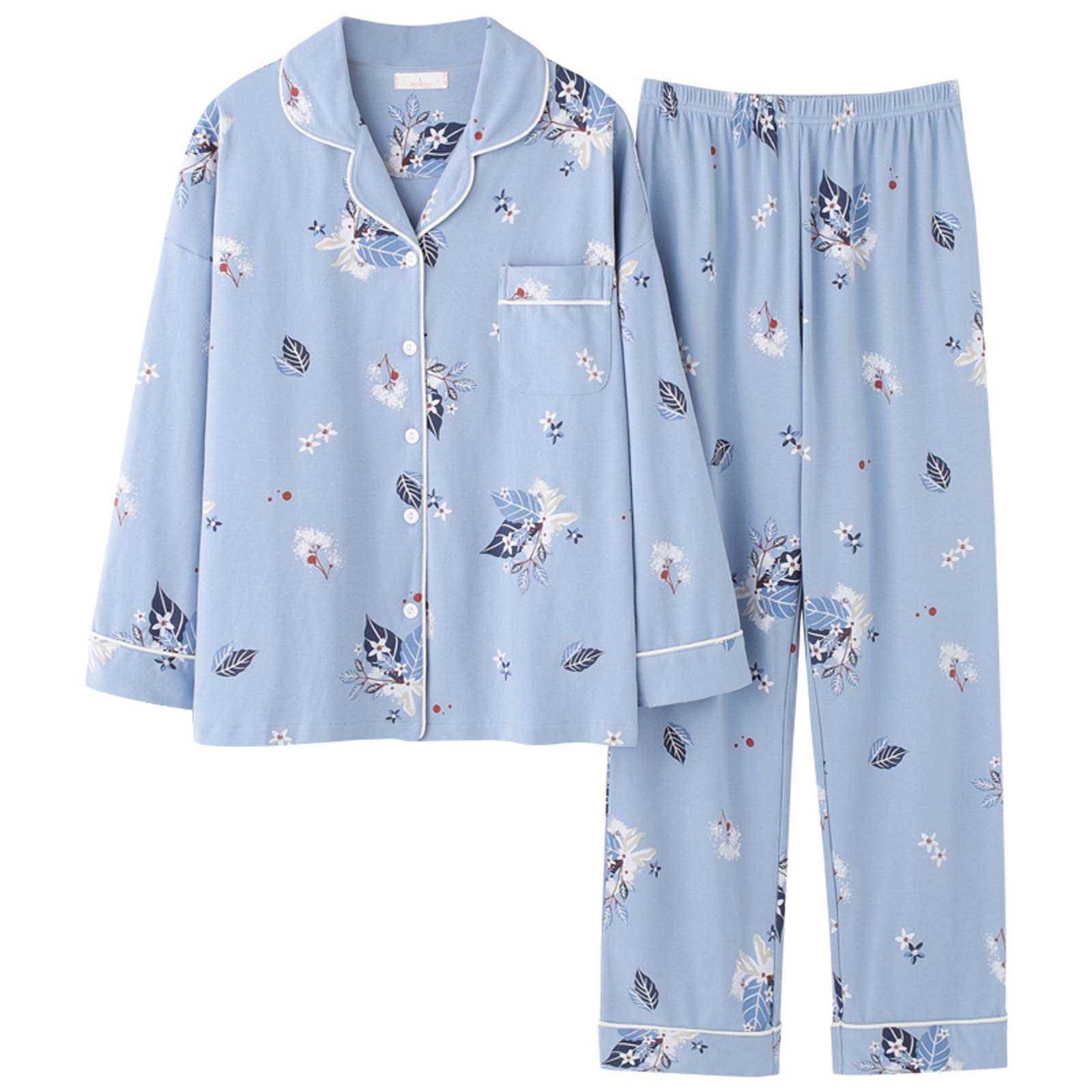 Women's Casual Lounge Wear Set - Solid Color Pocket Print Pajamas & Loungewear for Home, Sleep & Relaxation | Comfortable & Stylish Outfit for Women