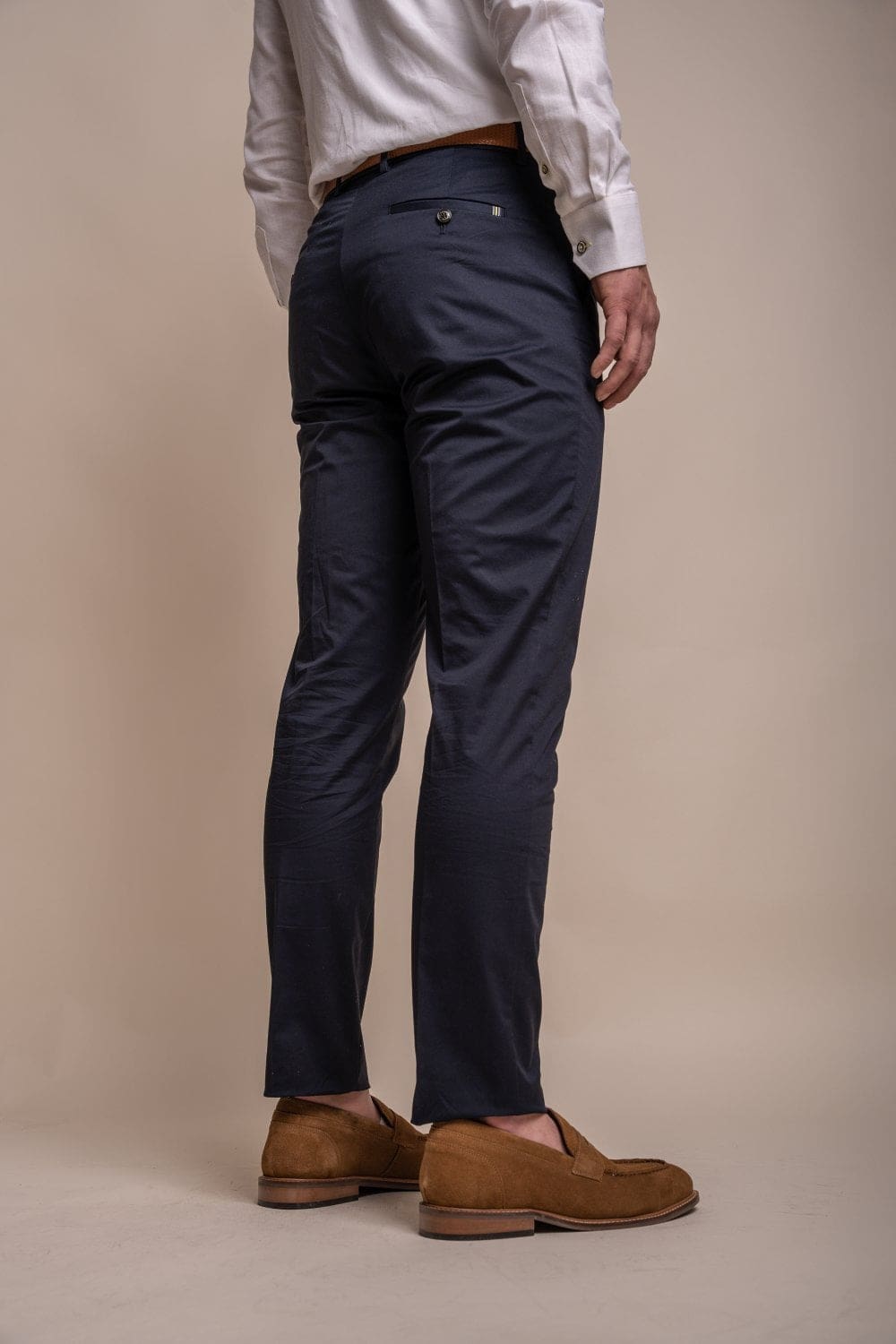 Cavani Mario Navy Men's Dress Pants - Slim Fit Formal Trousers for Business, Office & Wedding Attire