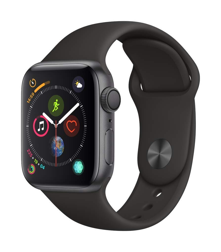 Refurbished Apple Watch Series 4 GPS 40mm - Space Gray Aluminum Case with Black Sport Band | Fitness Tracking & Smart Notifications for Active Lifestyles