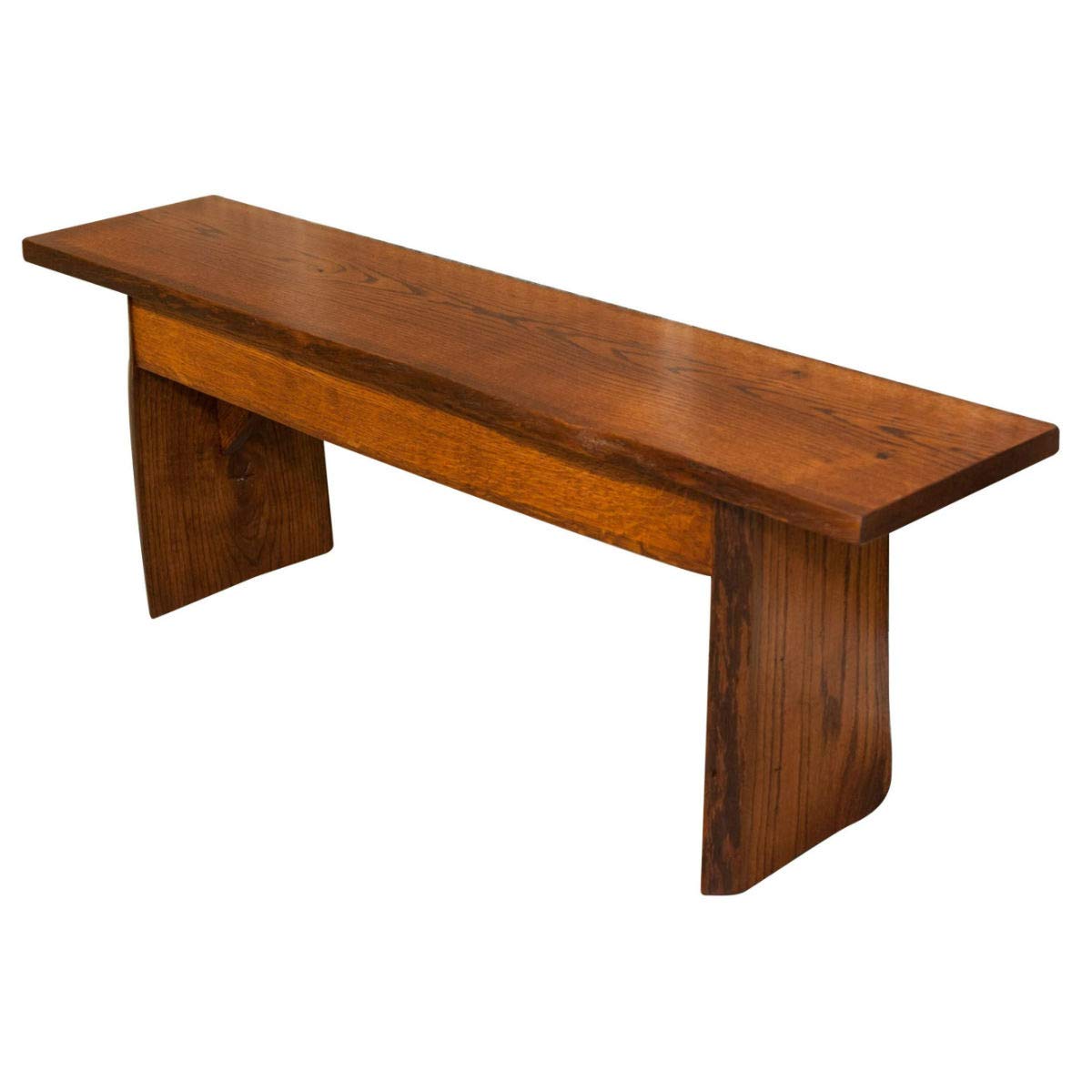 Live Edge Wooden Bench – Solid Oak Wood Dining Bench – Rustic Home Decor Furniture – Natural Edge Wood Slab Bench (5 Feet Long, Michaels Stain) – Perfect for Farmhouse Dining Rooms, Entryway Seating & Outdoor Patio Decor