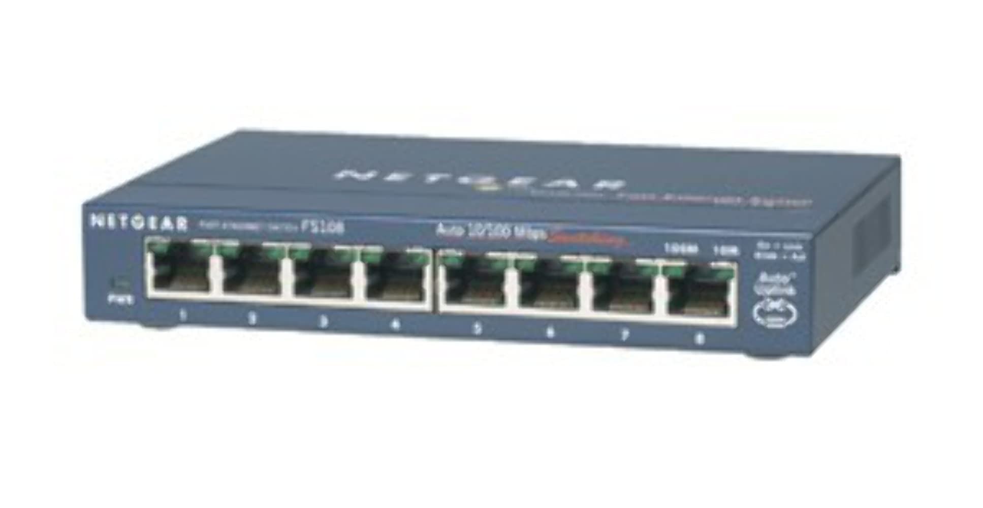 NETGEAR FS108 8-Port 10/100 Mbps Fast Ethernet Desktop Switch for Home & Small Office Network Expansion | Reliable Wired Connection for Gaming, Streaming & Work