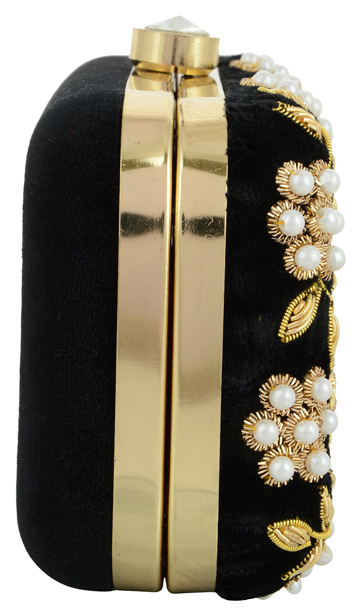 Luxury Women's Velvet Clutch Purse - Black Evening Bag for Parties, Weddings & Formal Events | Free Size Handbag for Women