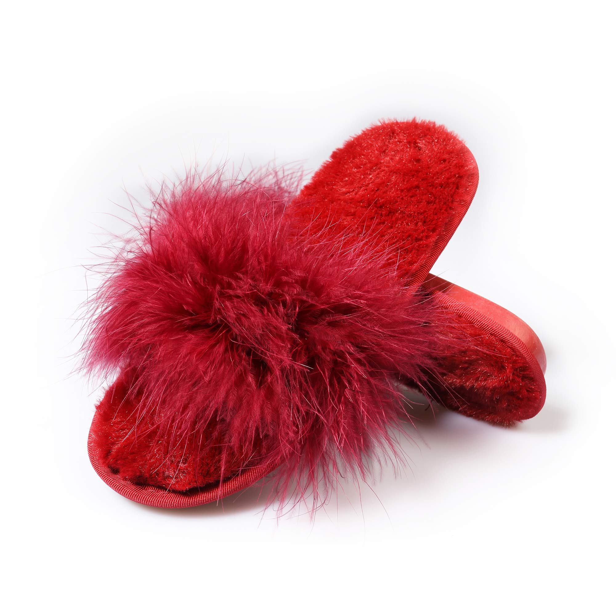 Fur Story Women's Fuzzy Open-Toe Slippers with Memory Foam - Cozy House Shoes for Indoor Comfort, Lounge Wear & Spa Relaxation
