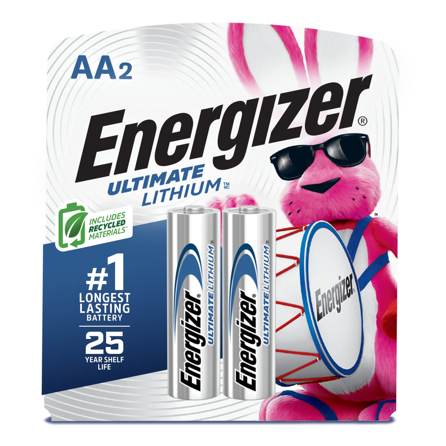 Energizer AA Lithium Batteries - World's Longest Lasting Double A Battery (2-Pack) - Ultimate Lithium Power for High-Drain Devices - Perfect for Digital Cameras, Gaming Controllers & Emergency Kits - Packaging May Vary