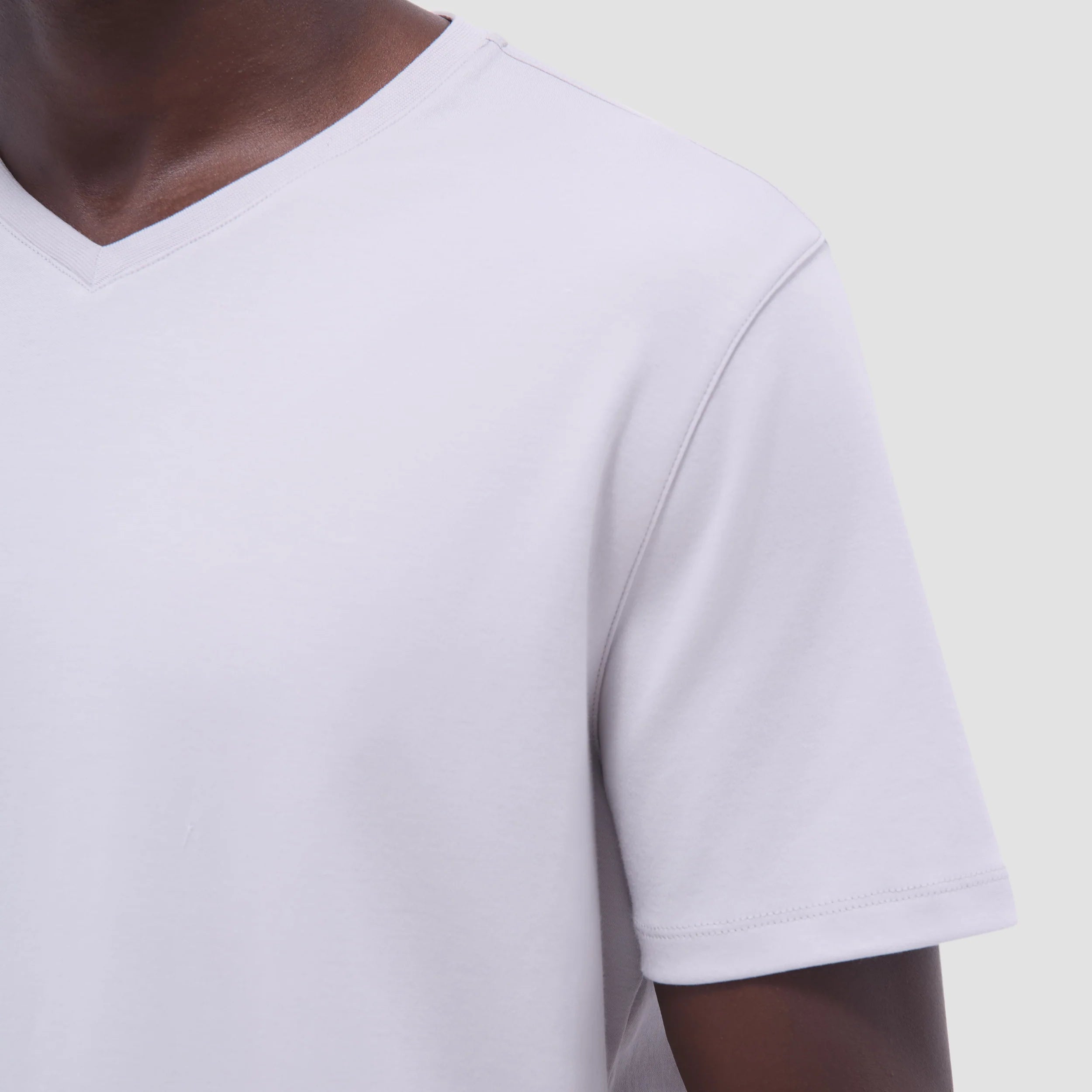 Bugatchi Holden Premium Pima Cotton V-Neck T-Shirt for Men - Soft & Comfortable Casual Wear - Platinum Color - Perfect for Everyday Outfits, Lounge & Travel