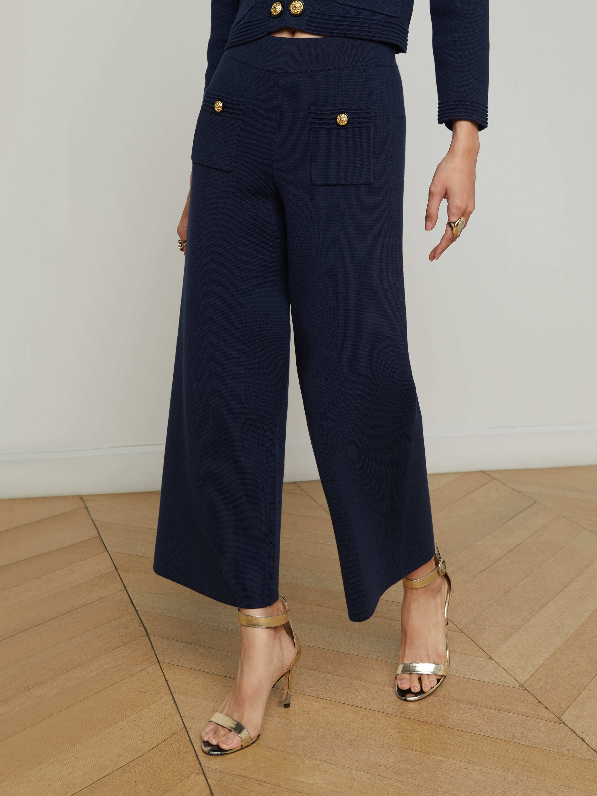 Madrid Wide Leg Knit Pants for Women - Comfortable Stretchy High Waisted Lounge Pants - Perfect for Yoga, Travel and Casual Wear