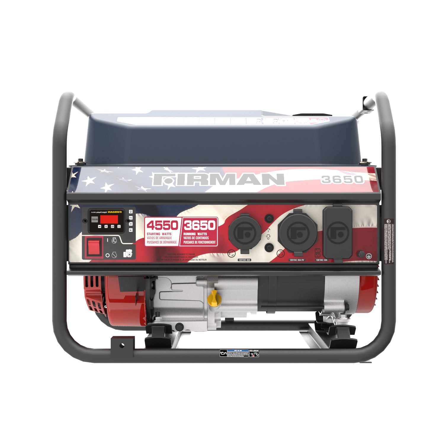 4550W Portable Gas Generator with Recoil Start - 120V Power Output for Camping, Emergencies & Outdoor Activities
