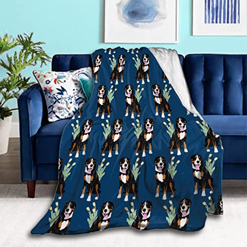 Floral Bernese Mountain Dog Navy Blue (4)