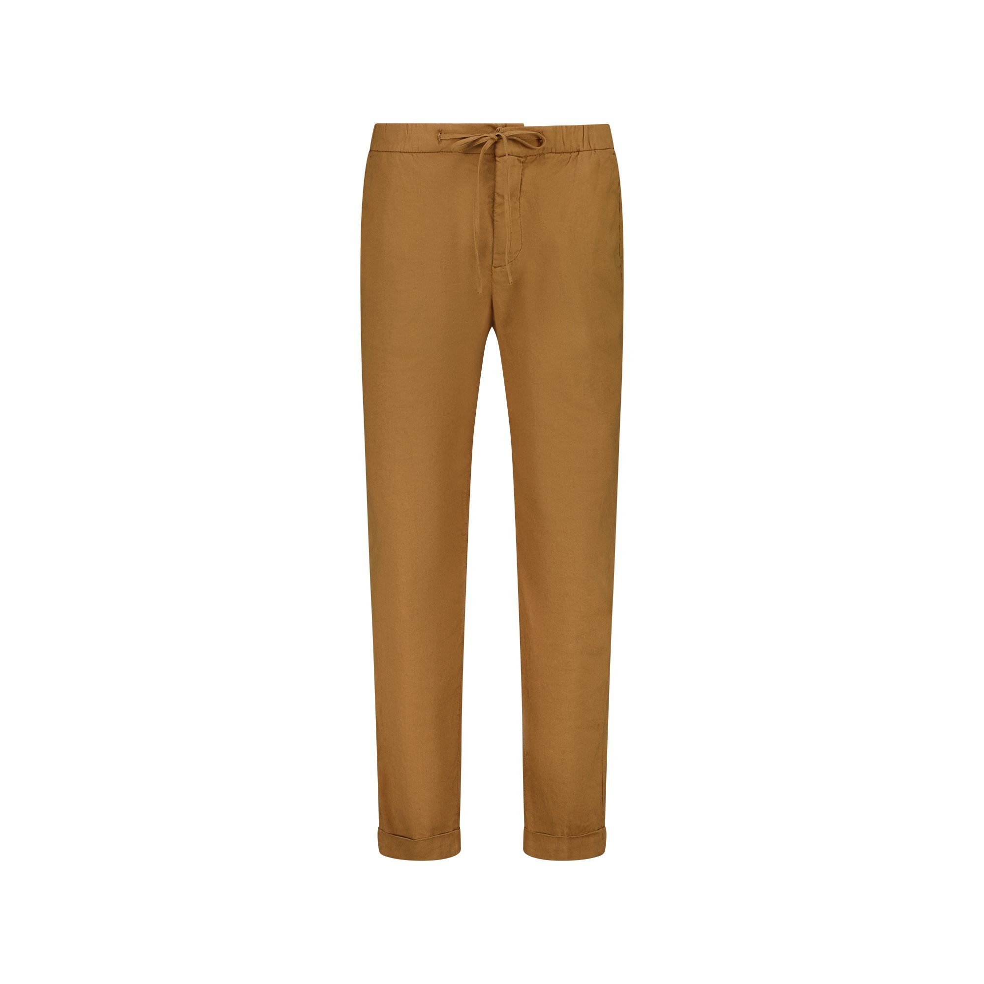 Ferrante Linen Cotton Blend Women's Pants in Biscuit Color - Comfortable Casual Trousers for Work, Travel & Everyday Wear