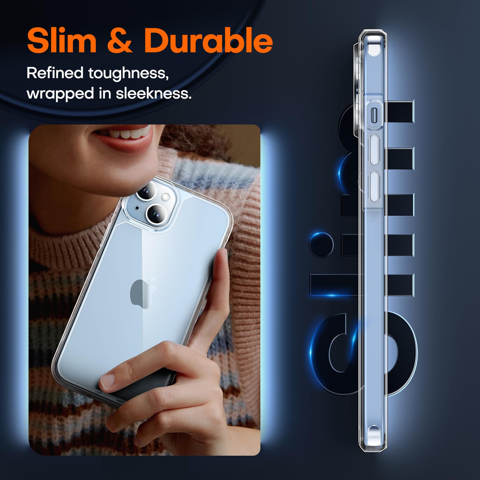 Tauri iPhone 15 Case [3-in-1] Clear Protective Cover with 2X Tempered Glass Screen Protectors | Military-Grade 15FT Drop Protection | Anti-Yellowing Slim Shockproof Case for iPhone 15 | Perfect for Outdoor Activities, Travel & Daily Protection