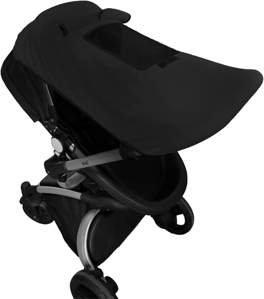 Universal Baby Stroller Sun Shade with Viewing Window - UV Protection Sun Cover & Breathable Canopy for Prams & Buggys - Blackout Blind & SnoozeShade for Outdoor Walks, Park Visits & Travel