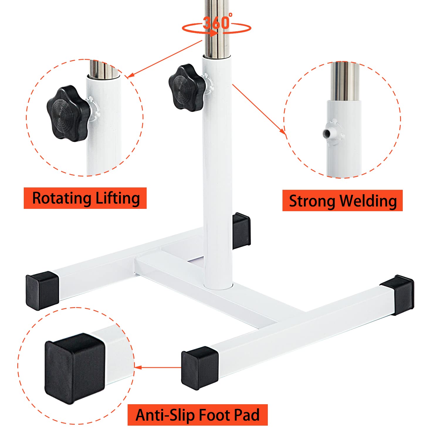 Adjustable Pedicure Footrest Stand for SPA & Salon - Non-Slip Beauty Stool with Height Adjustment - Perfect for Home Pedicures & Professional Nail Technicians - White