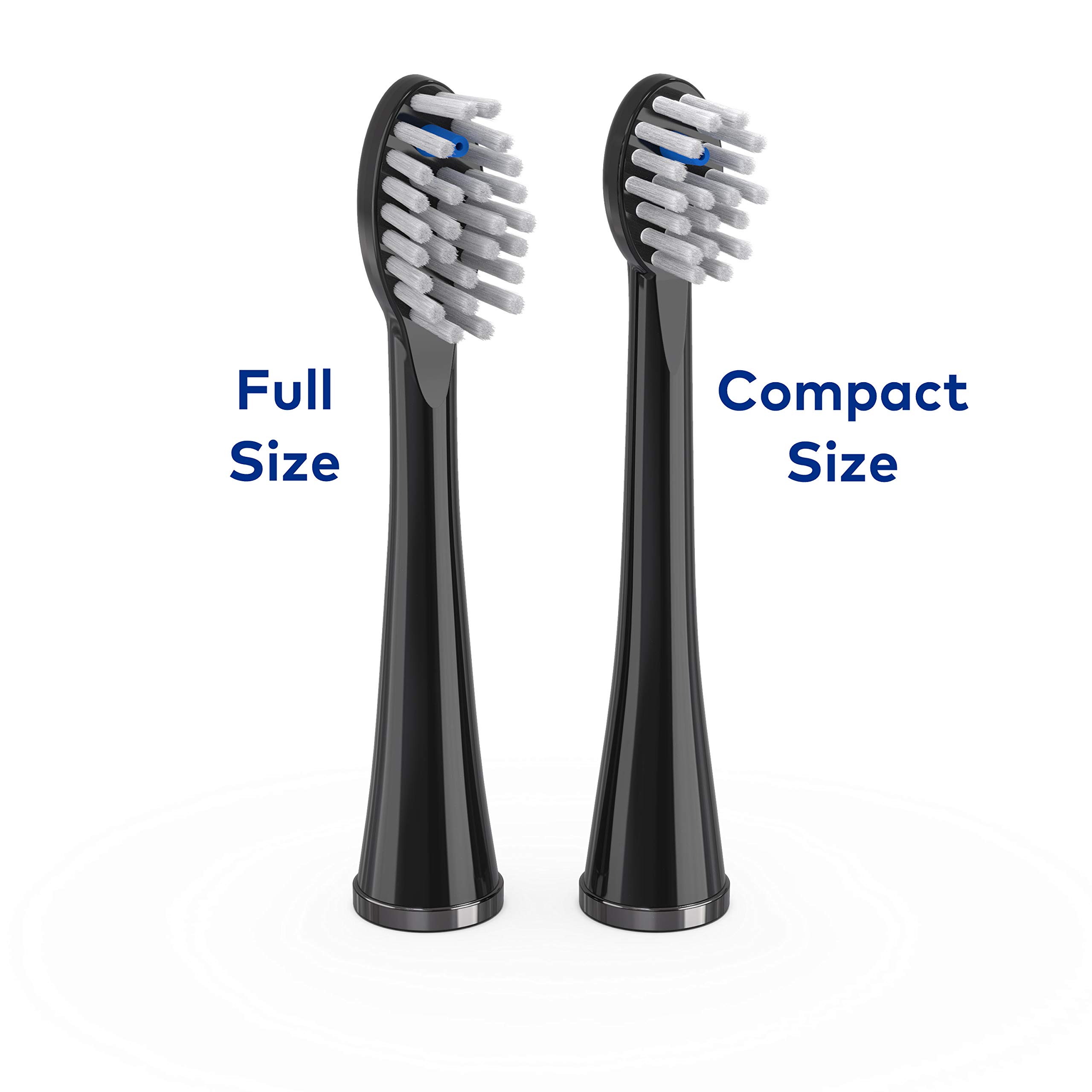 Genuine Waterpik Compact Replacement Brush Heads with Covers for Sonic-Fusion Flossing Toothbrush SFRB-2EB - 2 Pack Black | Compatible with Water Flossers & Electric Toothbrushes | Perfect for Travel & Daily Oral Care