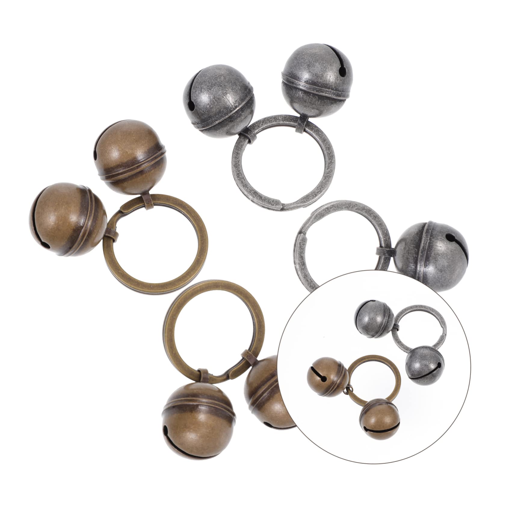 Balacoo 4-Pack Pet Bells for Collars - Dog & Cat Training, Loud Copper Hanging Bells for Puppies - Christmas Decor & Keychain Accessories