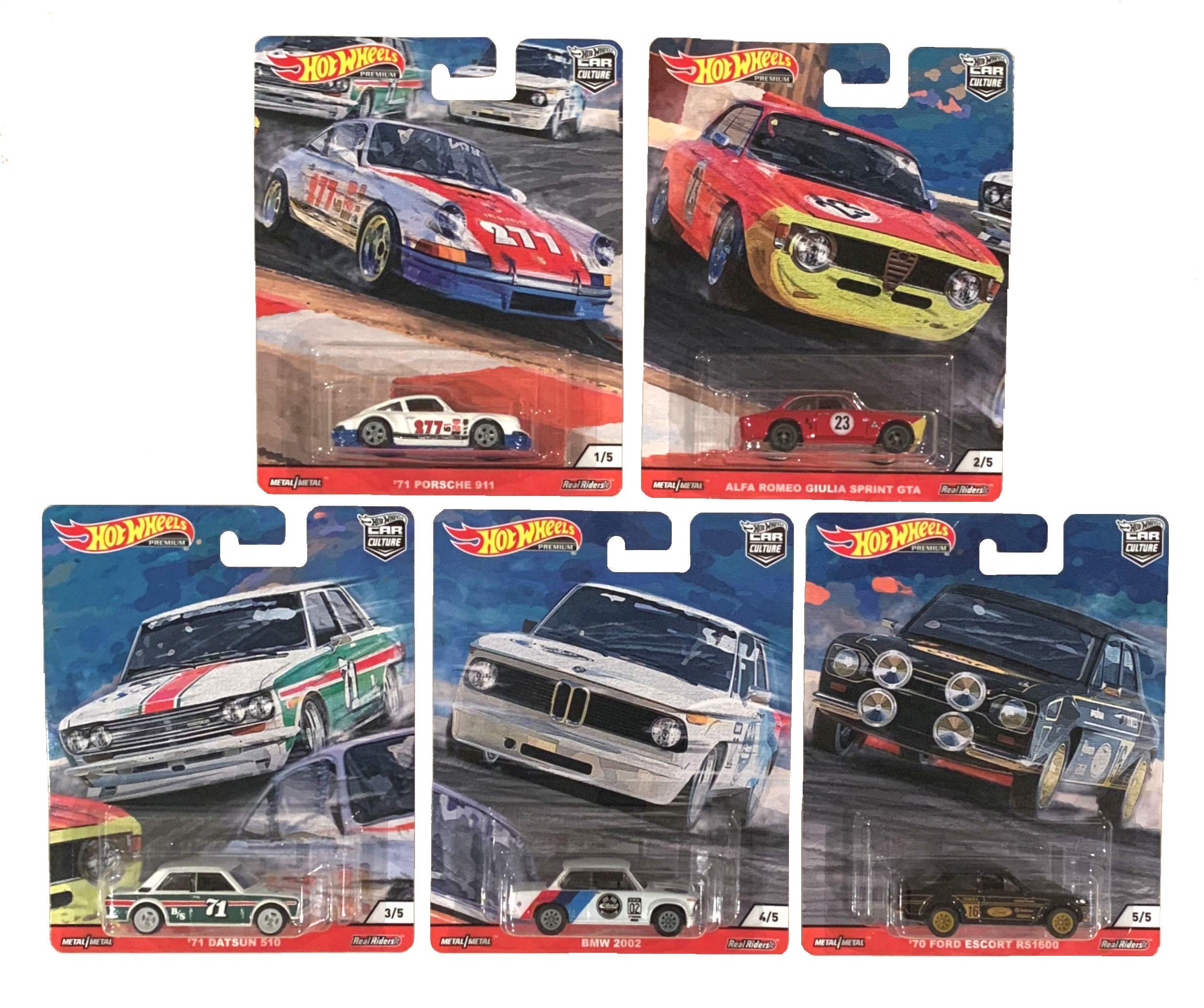 Hot Wheels Premium 2020 Car Culture Door Slammers 5-Piece Collector Set - Diecast Muscle Cars for Display & Racing - Perfect for Collectors, Kids Play & Car Enthusiasts