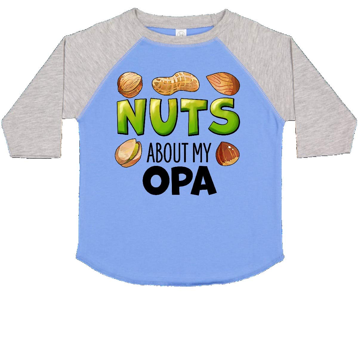 Inktastic 'Nuts About My Opa' Peanut Almond Pistachio Toddler T-Shirt - Cute Grandparent Gift for Toddlers & Kids