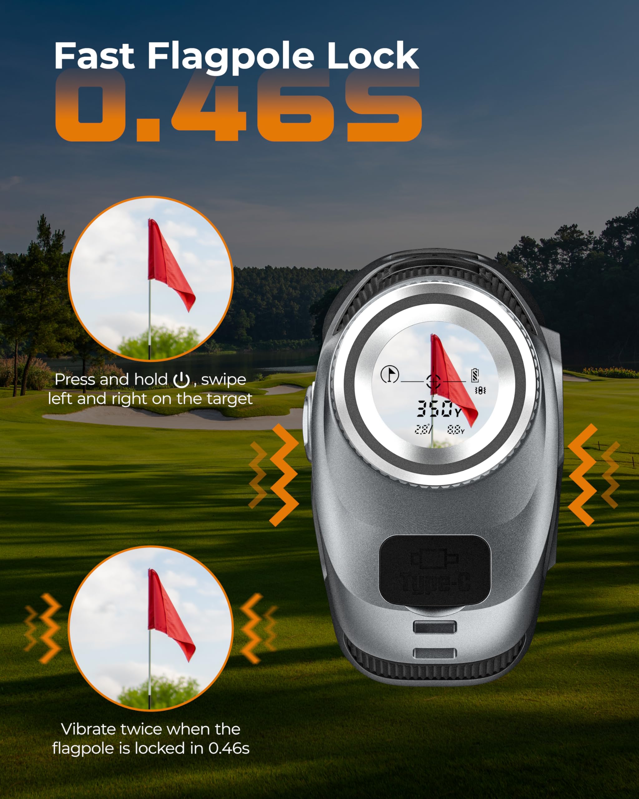 CIGMAN 850-1200 Yards Golf Laser Rangefinder with Slope - Rechargeable Magnetic Golf Range Finder with Continuous Scan, High-Precision LCD/OLED Screen, Flag Pole Lock & Vibration, 7X Magnification - Perfect for Golfing & Hunting Adventures