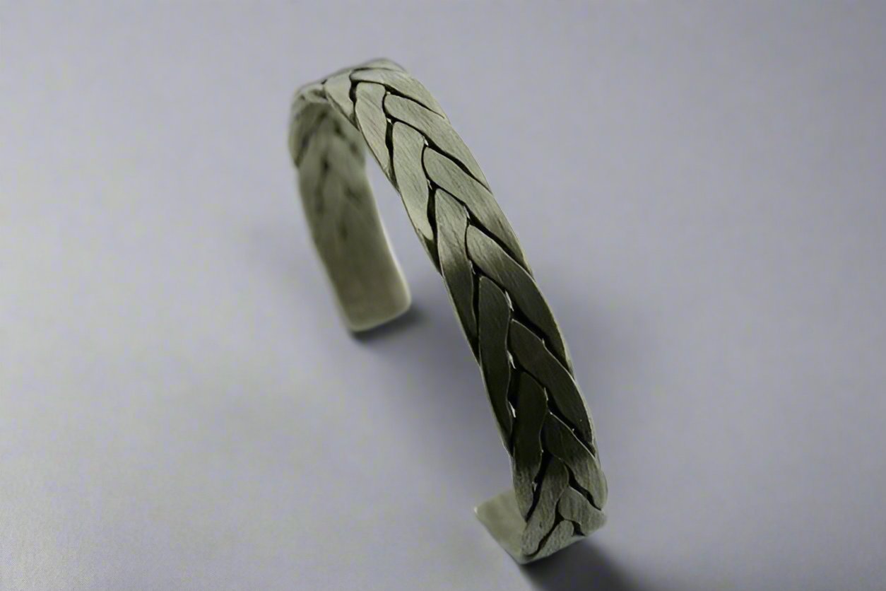 Braided Flat Cuff Bracelet - 925 Sterling Silver Jewelry for Women - Perfect for Casual Wear, Office & Special Occasions