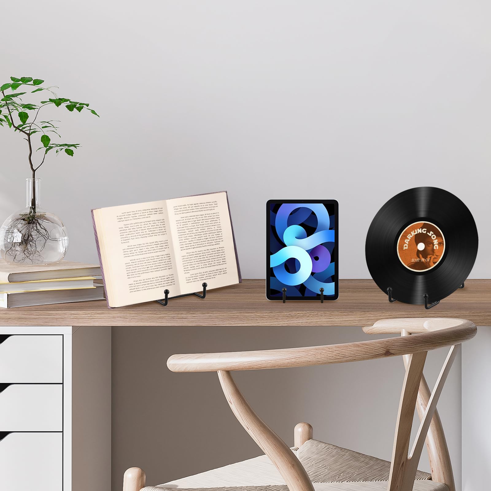LIONWEI Decorative Plate Stand Holder - 12 Inch Adjustable Picture Frame Easel Display Stand for Art, Photos, and Plates - Perfect for Home Decor, Gallery Displays, and Tabletop Showcases