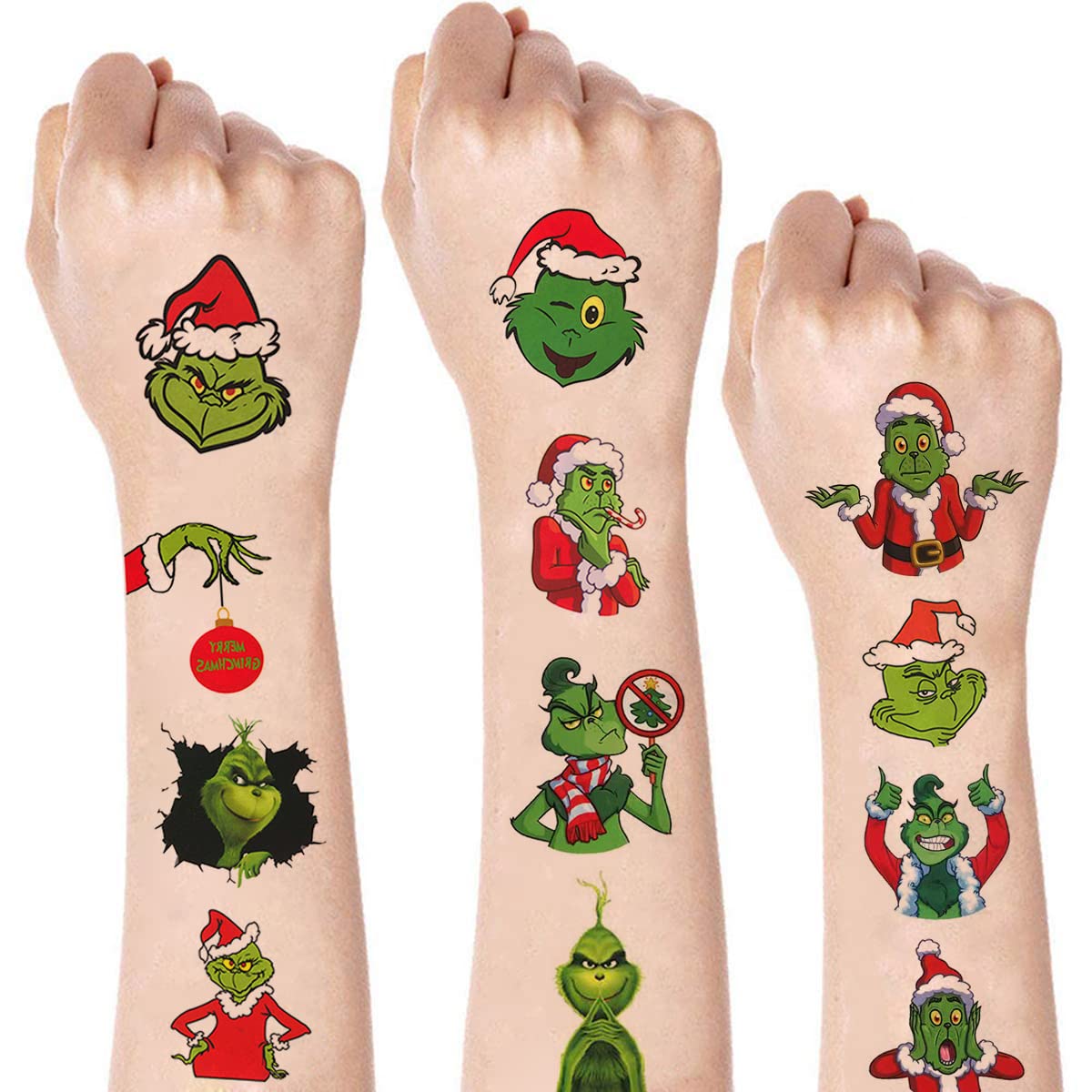 12 Sheets Christmas Temporary Tattoos for Kids - Holiday Party Supplies, Xmas Decorations & Fun Gifts for Boys & Girls | Perfect for Christmas Parties, Birthday Celebrations & Festive Events