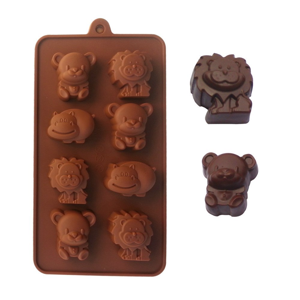 Premium Silicone Chocolate & Ice Molds - Animal Shapes (Bear, Rabbit, Fox) for Baking, Candy Making, DIY Desserts & Party Treats