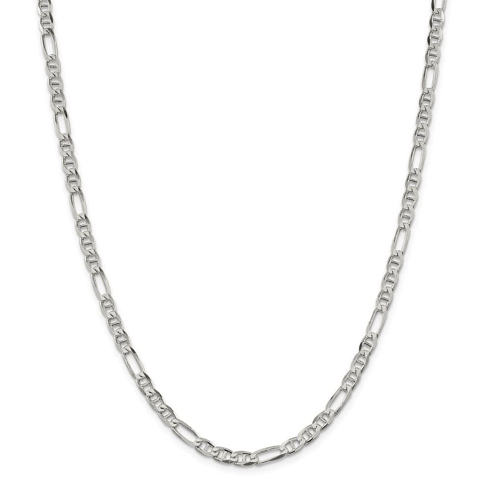 Sterling Silver 4.5mm Figaro Anchor Chain Necklace for Women - Dainty Layering Jewelry Gift for Her - Perfect for Everyday Wear, Date Night & Special Occasions