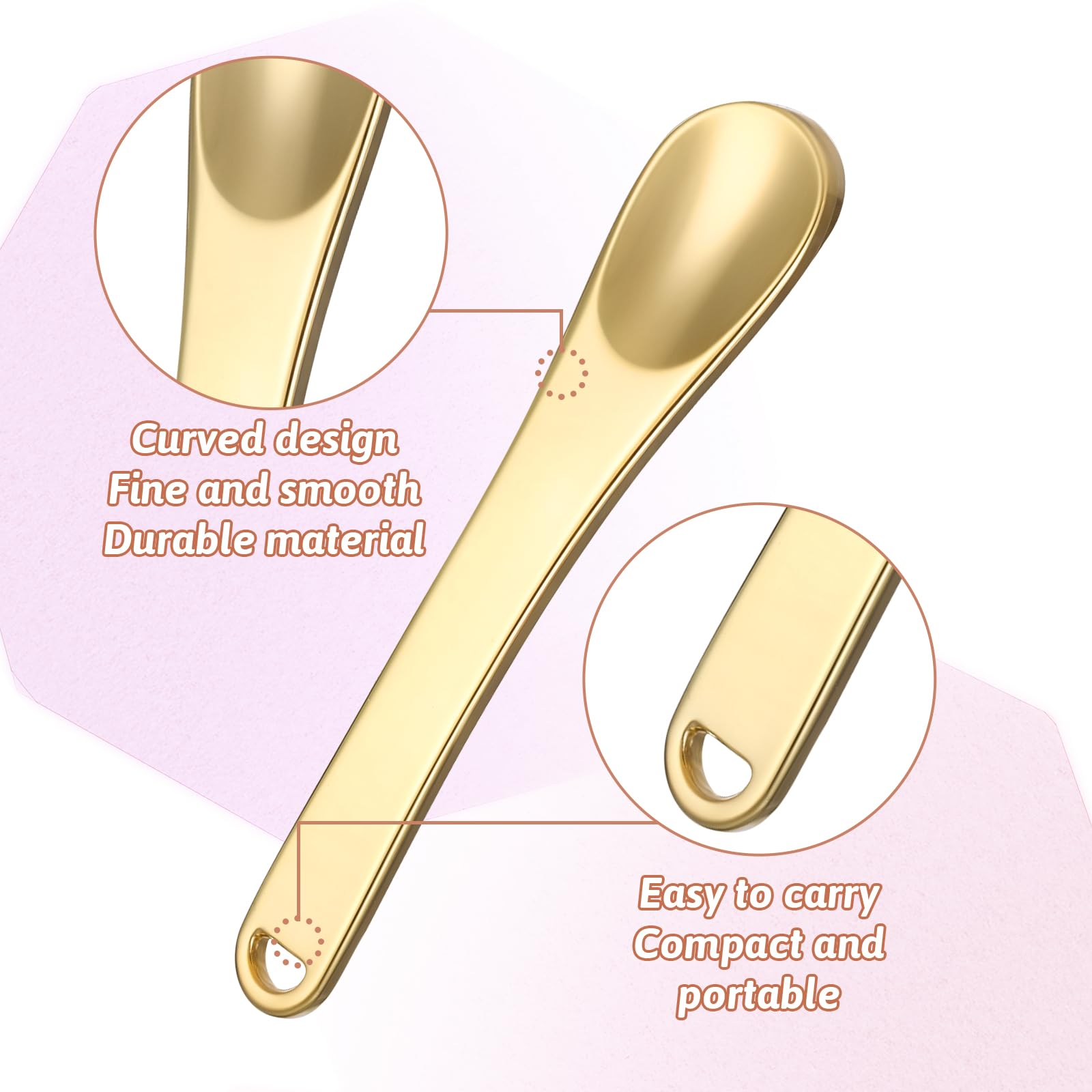 3PC Mini Metal Makeup Spatula Set - Gold, Silver, Rose Gold | Reusable Cosmetic Tool for Face Mask & Skincare Cream Application