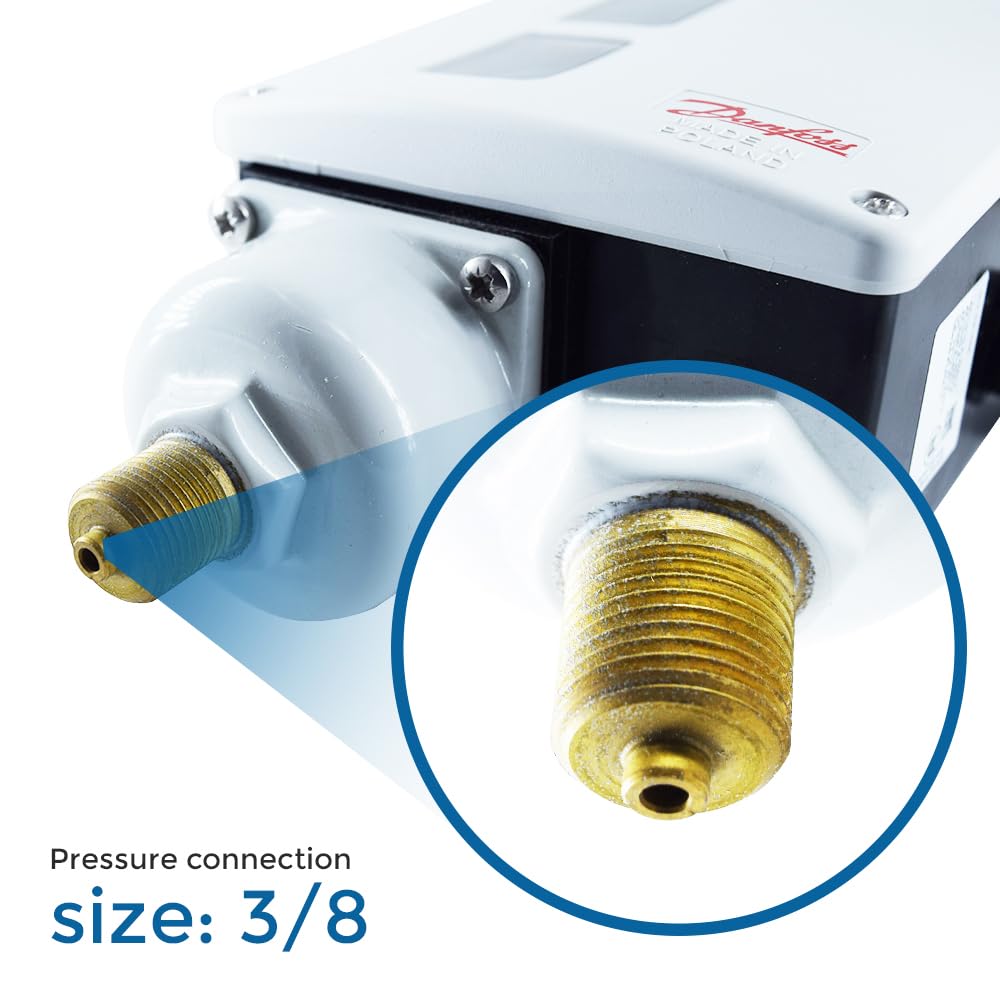 DANFOSS 017-520366 Pressure Switch 1-10 BAR, 3/8 BSP Connection, RT116 SPDT - Ideal for HVAC Systems, Industrial Automation & Hydraulic Control Applications