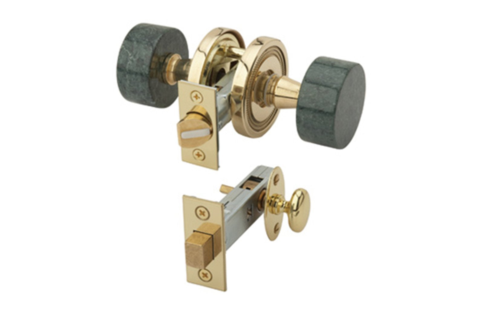 Premium Green Marble Door Knob with Privacy Lock - Elegant Hardware for Bedroom & Bathroom Doors - 5093 Series - Perfect for Home, Office & Hotel Decor