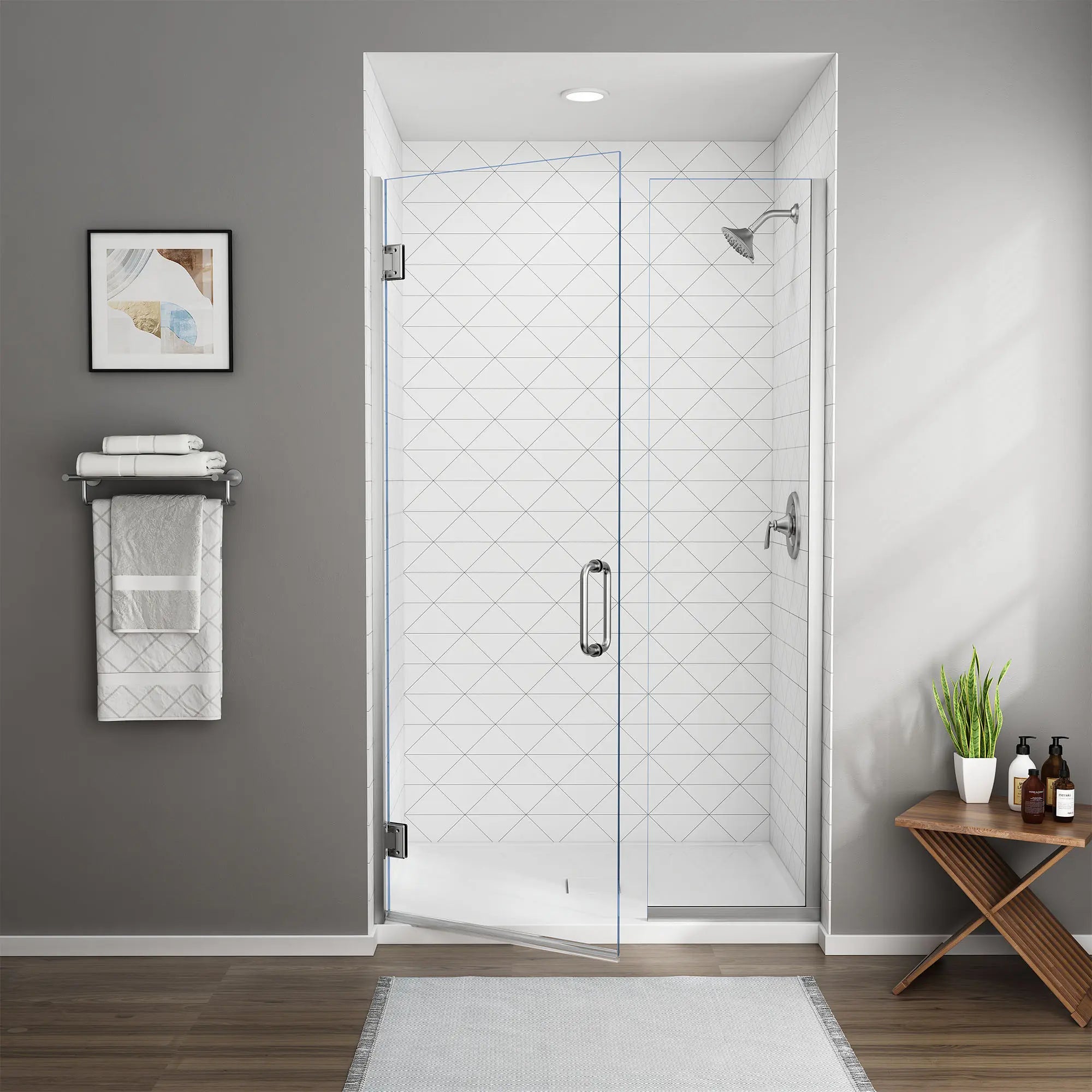 48 x 72 Inch Frameless Shower Door with Panel - Heavy Duty Tempered Glass Bathroom Upgrade for Modern Homes (Perfect for Master Bath & Walk-In Showers)