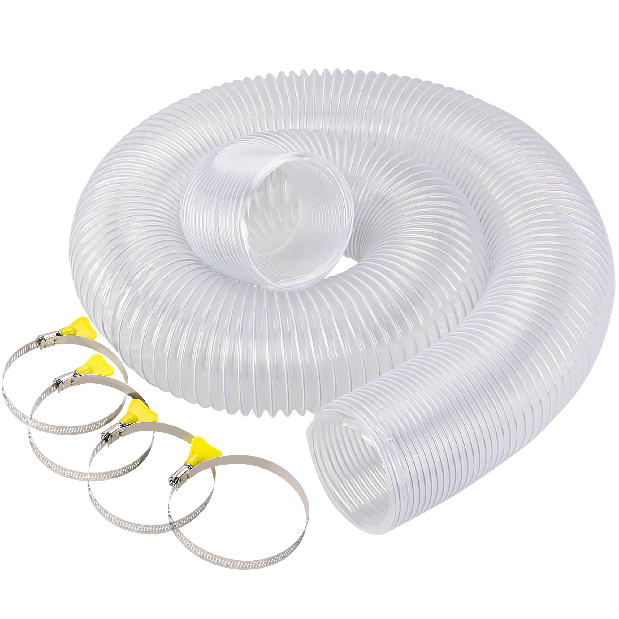 WYNNsky 4 Inch PVC Dust Collection Hose - 10ft Flexible Vacuum Hose for Woodworking Tools | Dust Extraction for Table Saws, Sanders & Workshop Cleanup