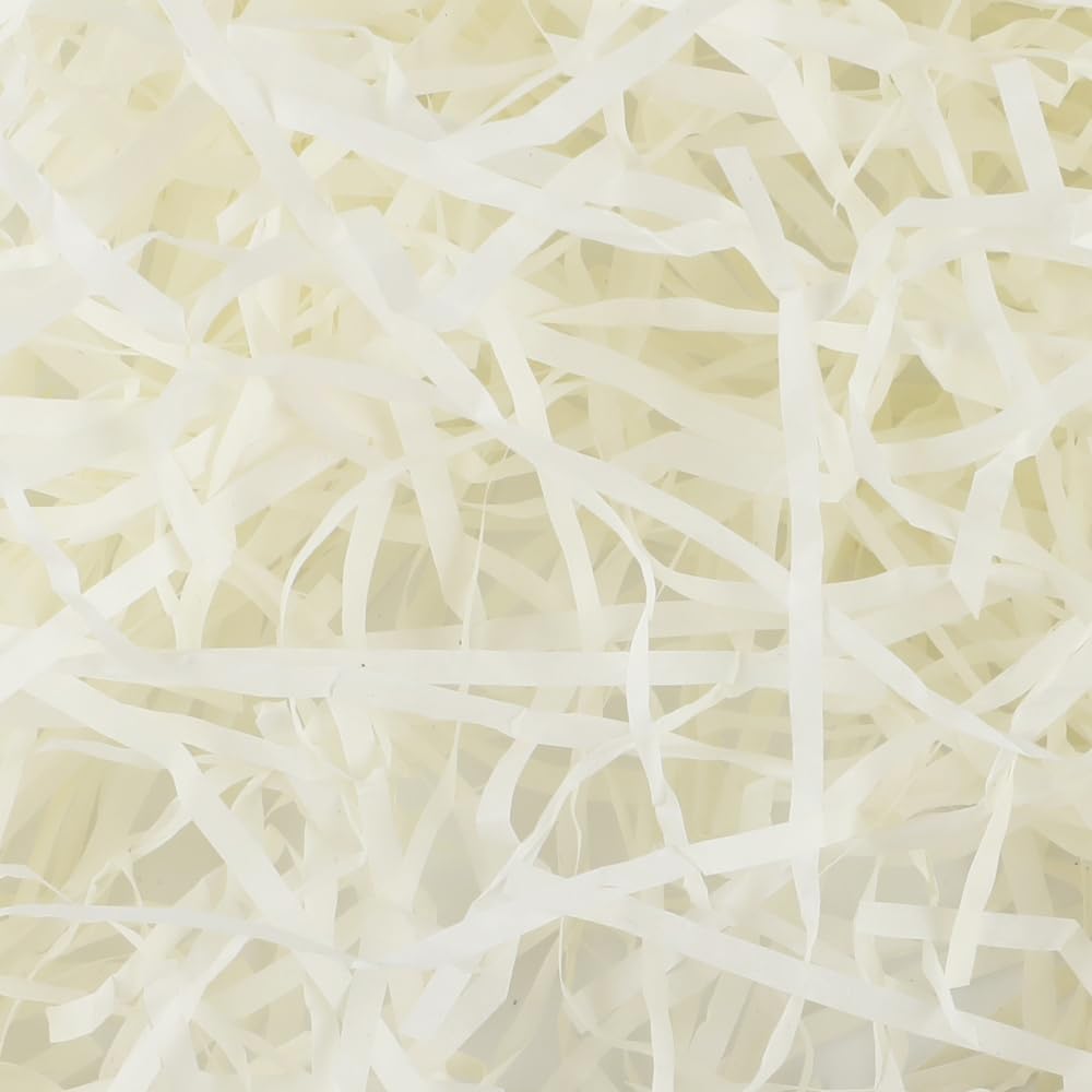 BoxSkivra 4 OZ White Crinkle Paper Shred - Premium Gift Basket Filler & Wrapping Paper for Easter, Christmas, Birthday, Mother's Day - Perfect for Gift Baskets, Party Decorations & Craft Projects