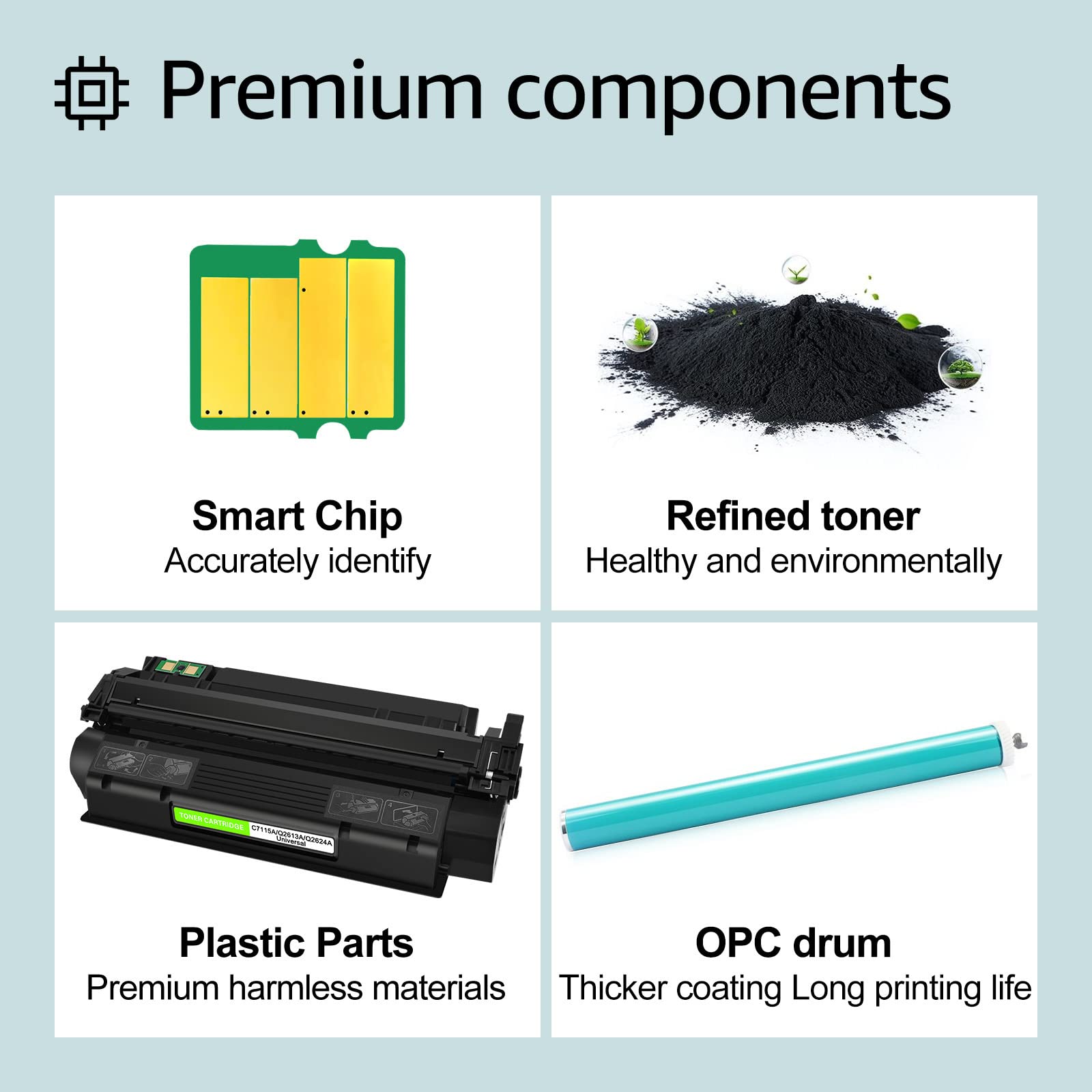 Greencycle Replacement 13A Q2613A 15A C7115A Toner Cartridge - Compatible with HP LaserJet 1300/1300n/1300xi Printers (Black, 1-Pack) | High-Quality Printing for Office Documents & Home Use