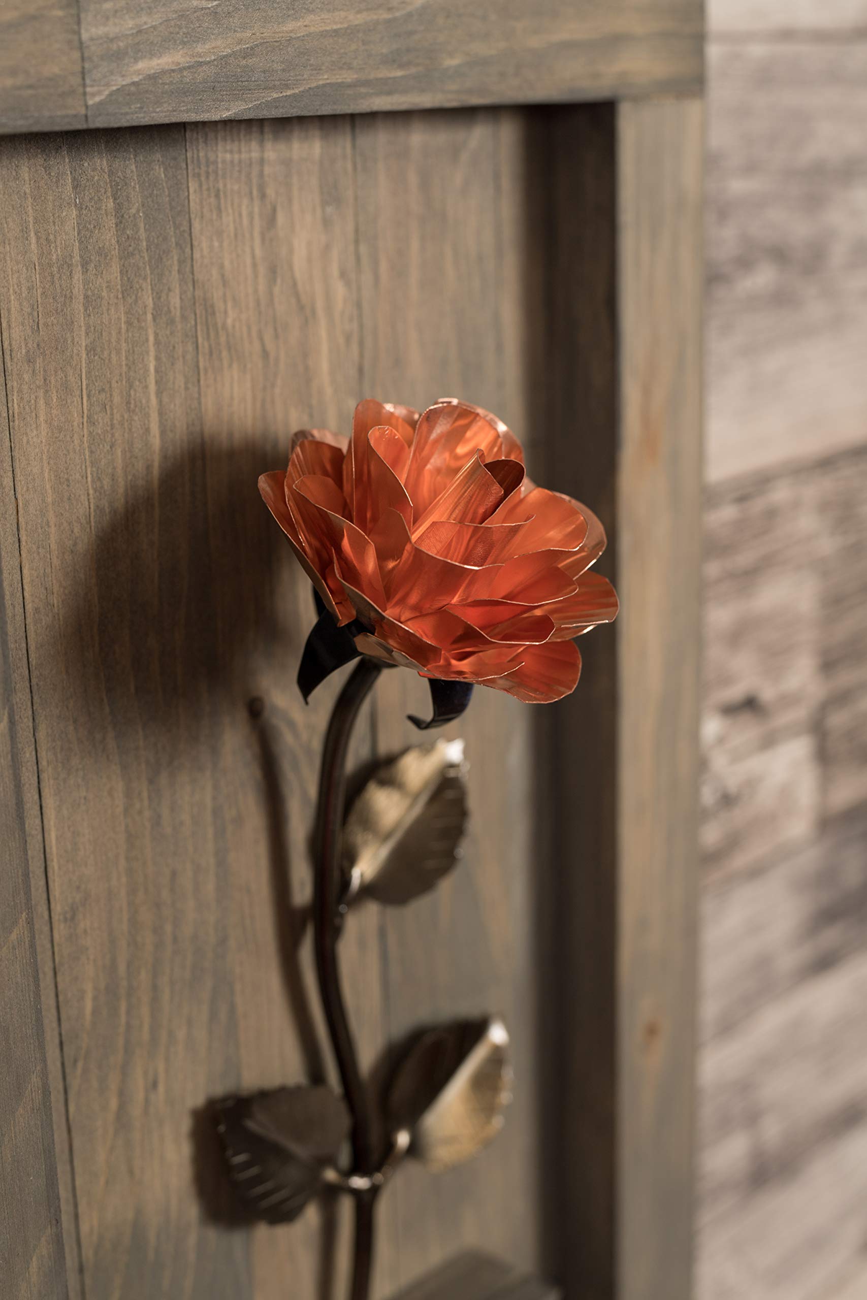 7th Wedding Anniversary Gift - Personalized Framed Copper Rose for Couples, Romantic Home Decor & Unique Keepsake Present