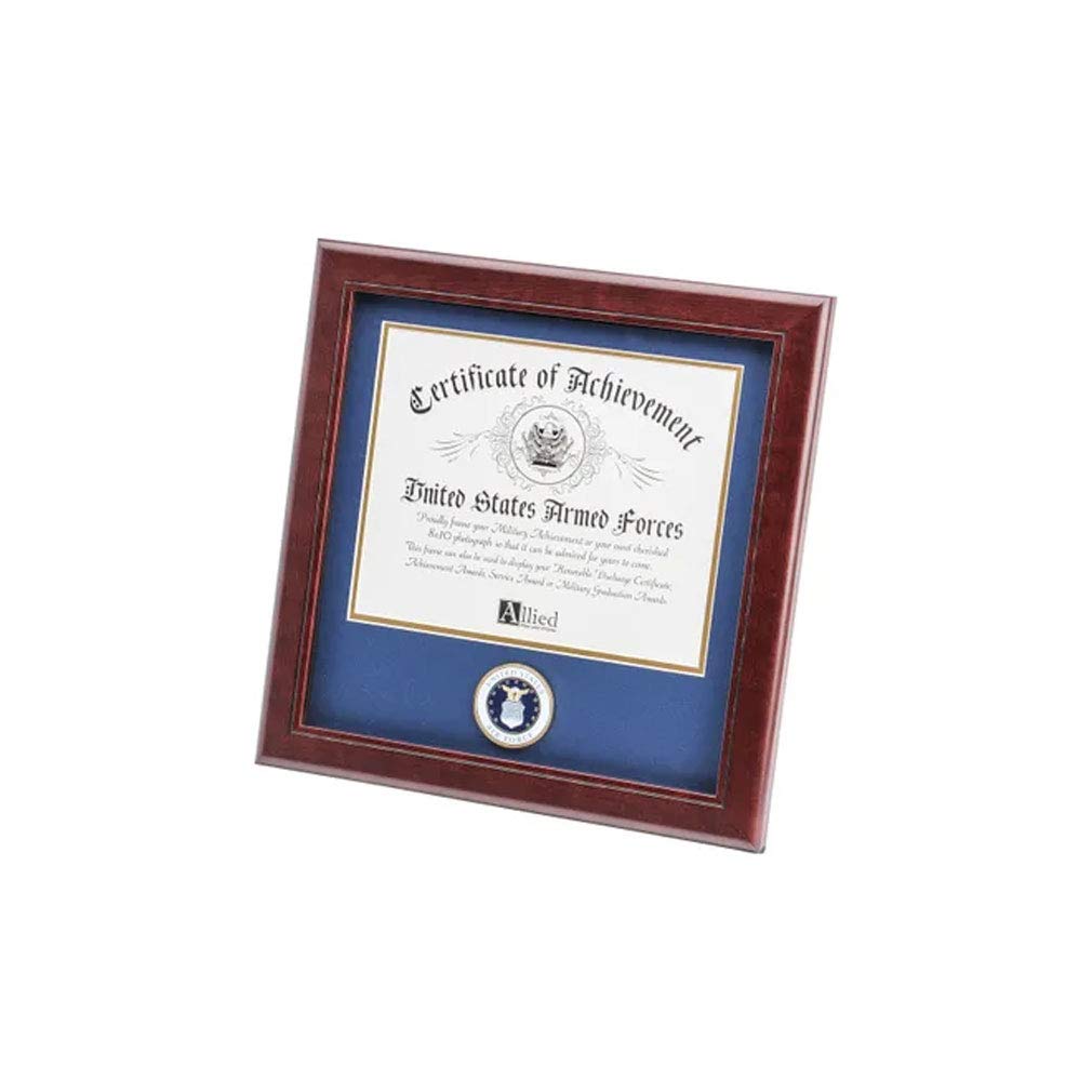 U.S. Air Force Medallion Certificate Frame 8x10 Inch - Military Display Case for Awards, Diplomas & Memorabilia - Perfect for Office, Home Decor & Military Gift Giving