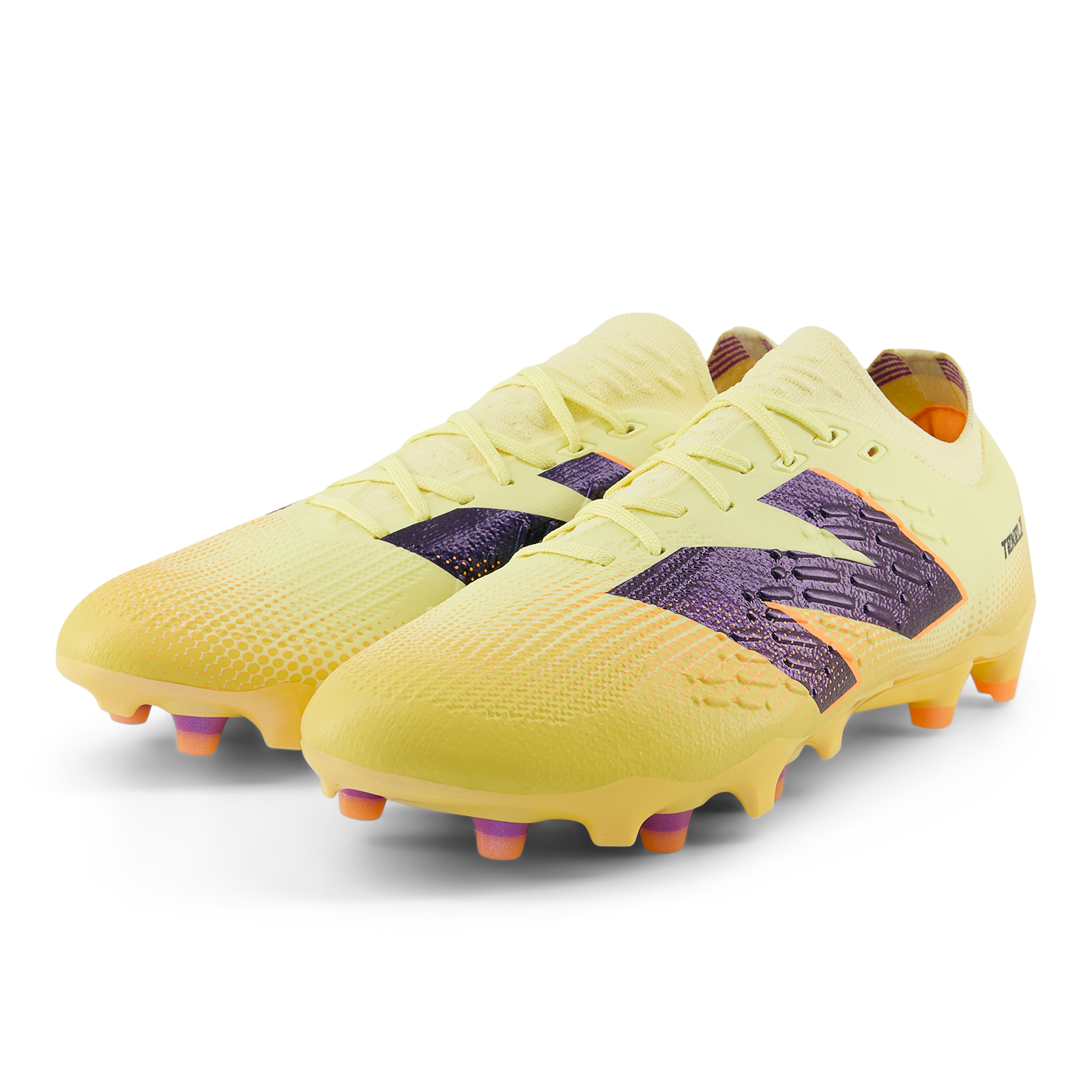 New Balance Tekela Pro Low Laced V4+ FG Soccer Cleats for Men - Lightweight Football Boots with Enhanced Grip (Parchment/Clementine/Passion Fruit) - Perfect for Turf Matches & Training Sessions