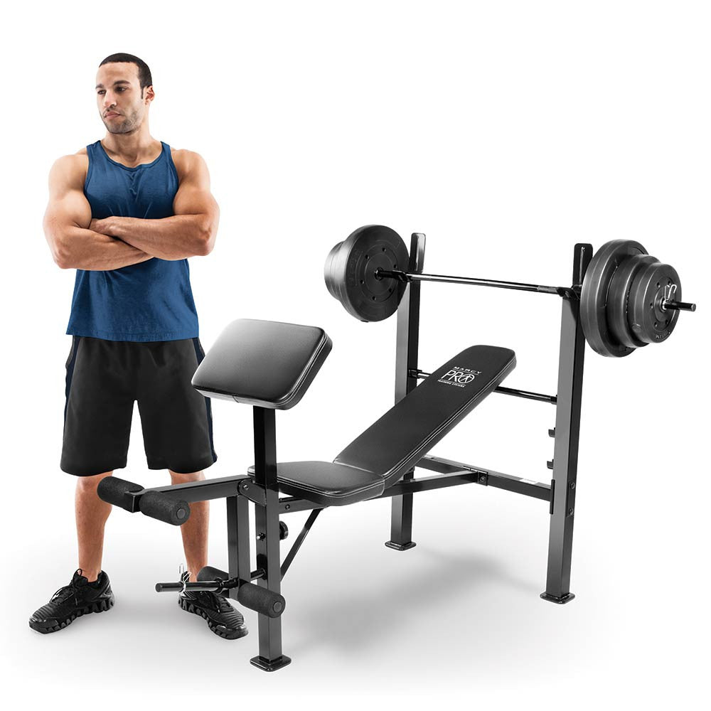 Marcy Pro Standard Weight Bench Combo PM 20115 - Adjustable Home Gym Equipment for Strength Training & Full Body Workouts | Perfect for Home Fitness, Garage Gym & Personal Training