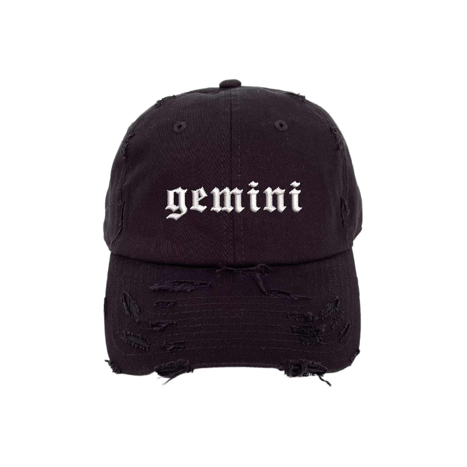 Vintage Distressed Baseball Cap for Men & Women - Embroidered Unisex Gemini Lowercase Baseball Hat for Casual Wear, Street Style & Outdoor Activities