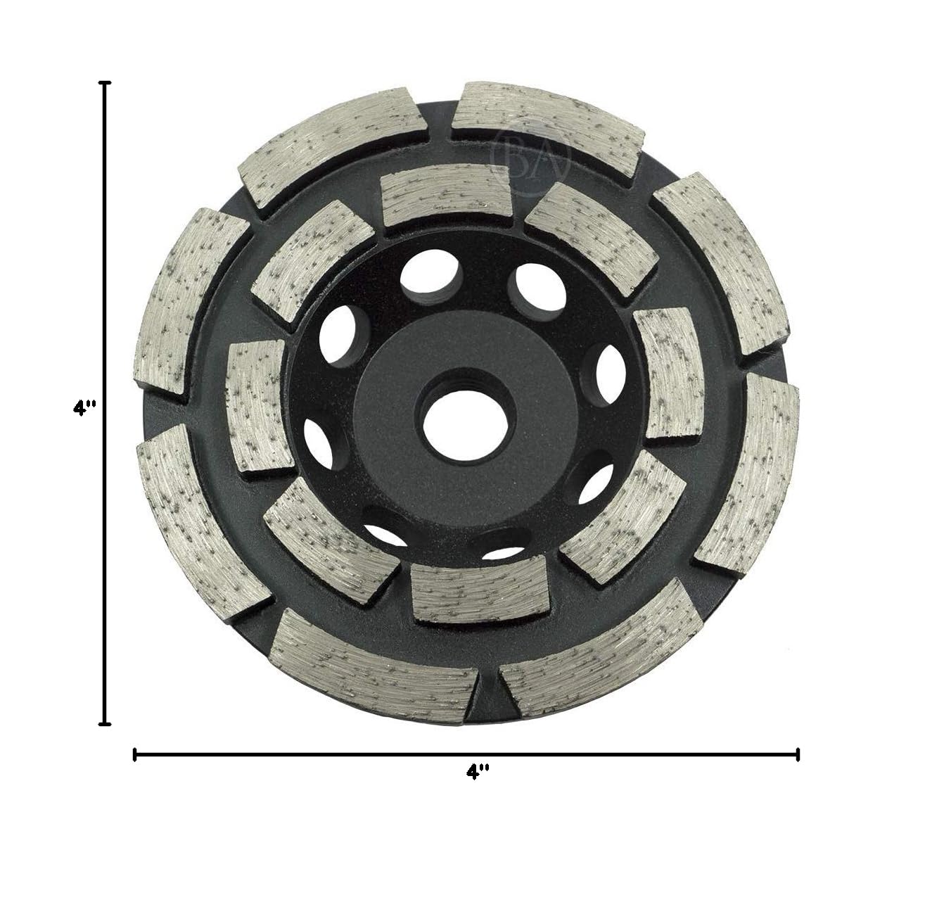 Benchmark Abrasives 4 Inch Double Row Diamond Grinding Cup Wheel for Angle Grinder - 5/8